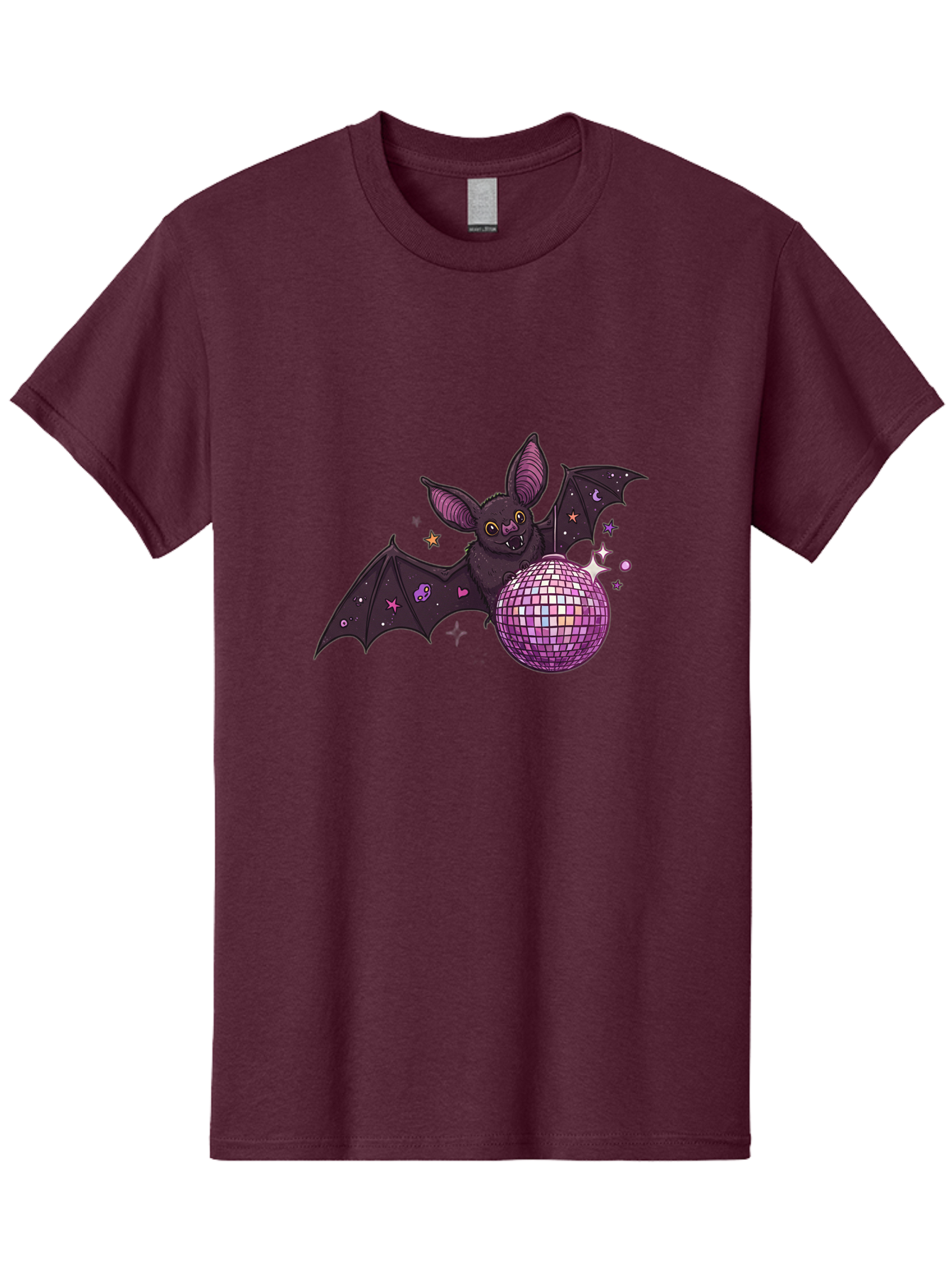 Bat-Holding-Disco-Ball-2 Men'S Graphic Tee, 100% Cotton, Comfortable Casual Summer Wear, Machine Washable, Vintage Camera, Old Camera, Antique Camera, Black Camera, Classic Photography, Photography Equipment, Nostalgic Device, Film Camera, Baf692 21