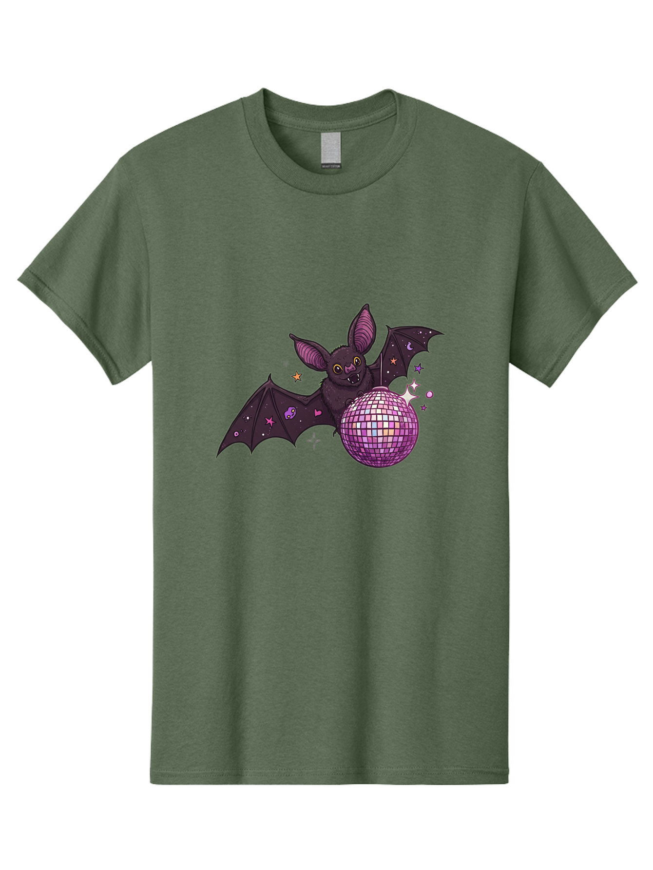 Bat-Holding-Disco-Ball-2 Men'S Graphic Tee, 100% Cotton, Comfortable Casual Summer Wear, Machine Washable, Vintage Camera, Old Camera, Antique Camera, Black Camera, Classic Photography, Photography Equipment, Nostalgic Device, Film Camera, Baf692 19