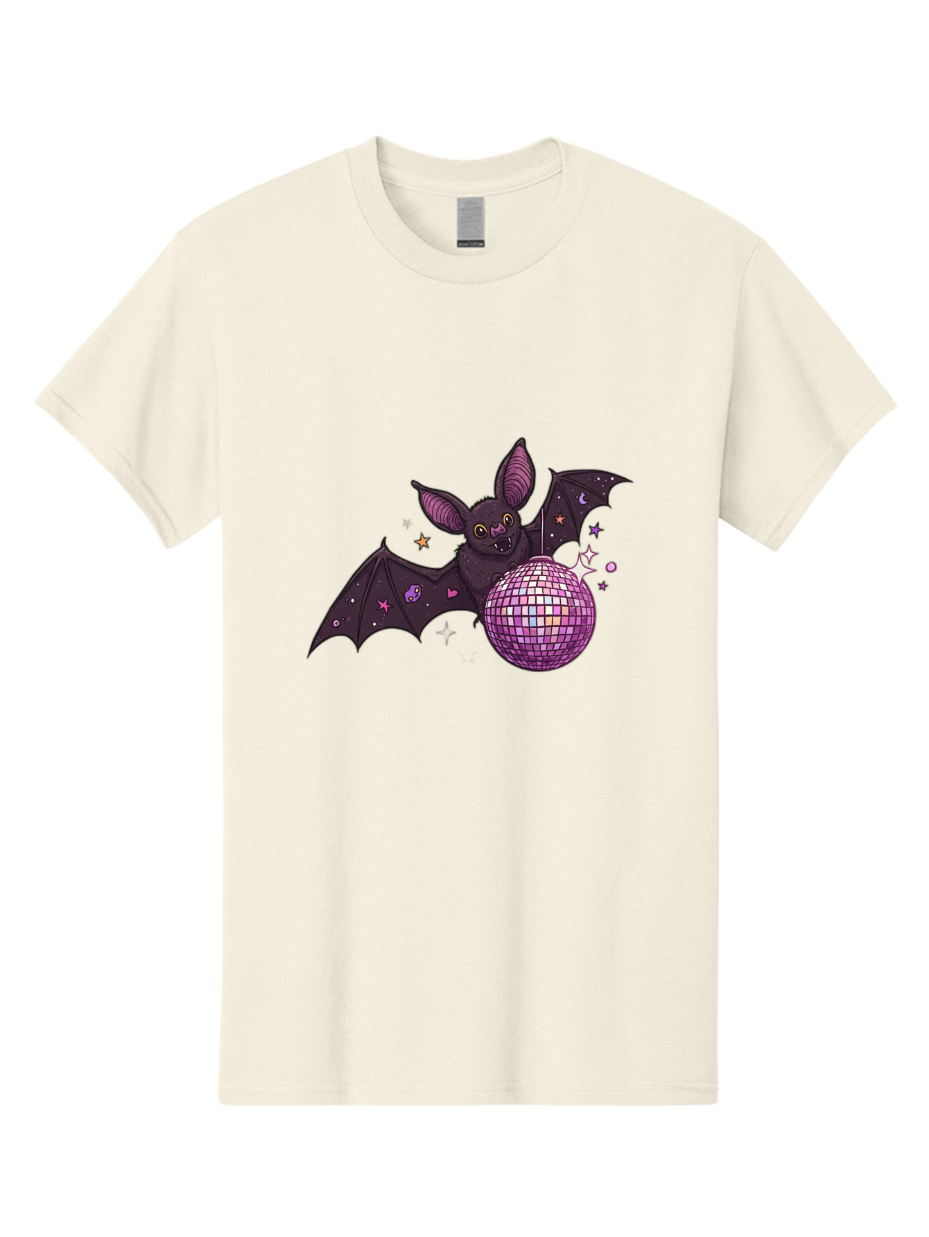 Bat-Holding-Disco-Ball-2 Men'S Graphic Tee, 100% Cotton, Comfortable Casual Summer Wear, Machine Washable, Vintage Camera, Old Camera, Antique Camera, Black Camera, Classic Photography, Photography Equipment, Nostalgic Device, Film Camera, Baf692 17