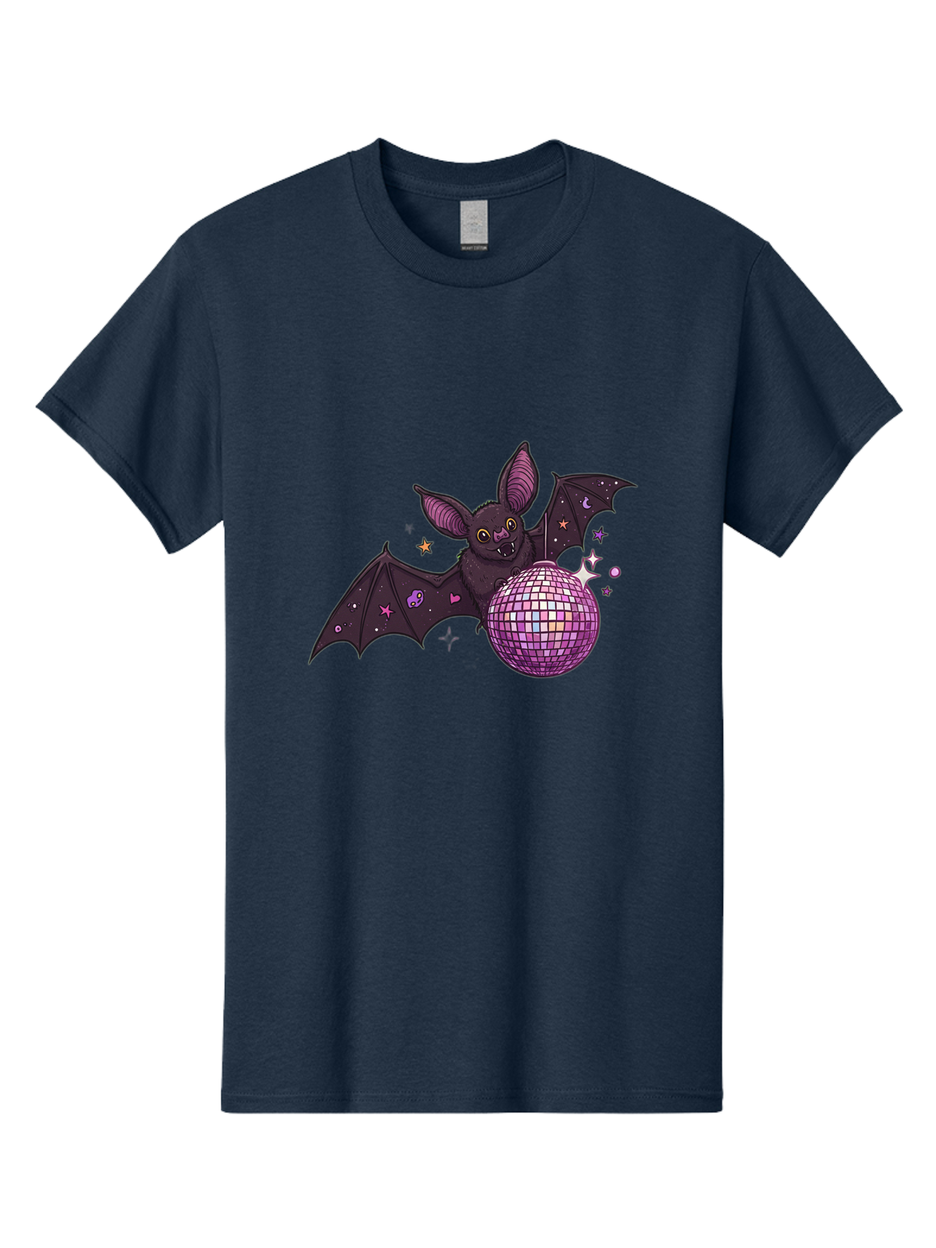 Bat-Holding-Disco-Ball-2 Men'S Graphic Tee, 100% Cotton, Comfortable Casual Summer Wear, Machine Washable, Vintage Camera, Old Camera, Antique Camera, Black Camera, Classic Photography, Photography Equipment, Nostalgic Device, Film Camera, Baf692 29