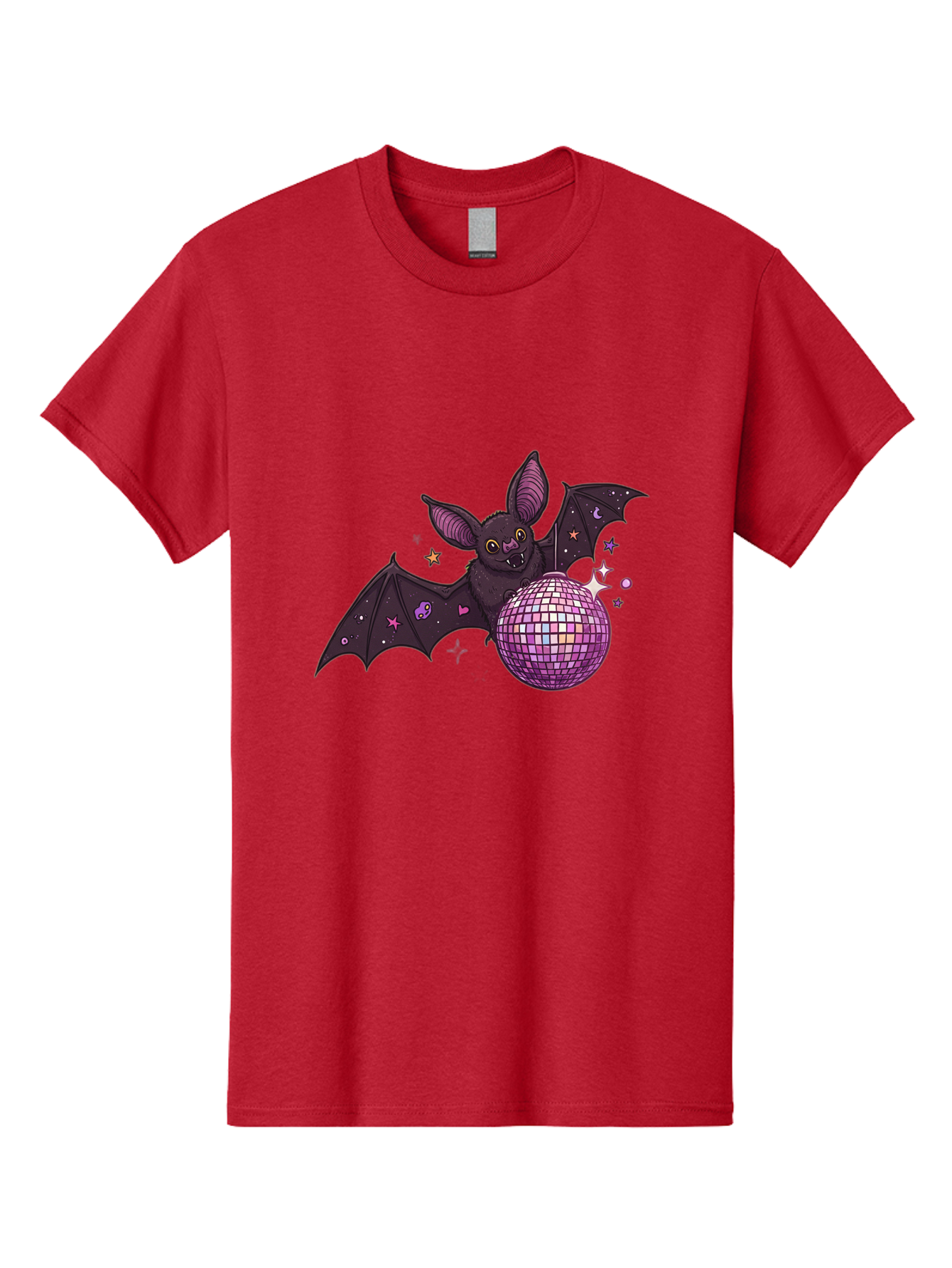 Bat-Holding-Disco-Ball-2 Men'S Graphic Tee, 100% Cotton, Comfortable Casual Summer Wear, Machine Washable, Vintage Camera, Old Camera, Antique Camera, Black Camera, Classic Photography, Photography Equipment, Nostalgic Device, Film Camera, Baf692 23