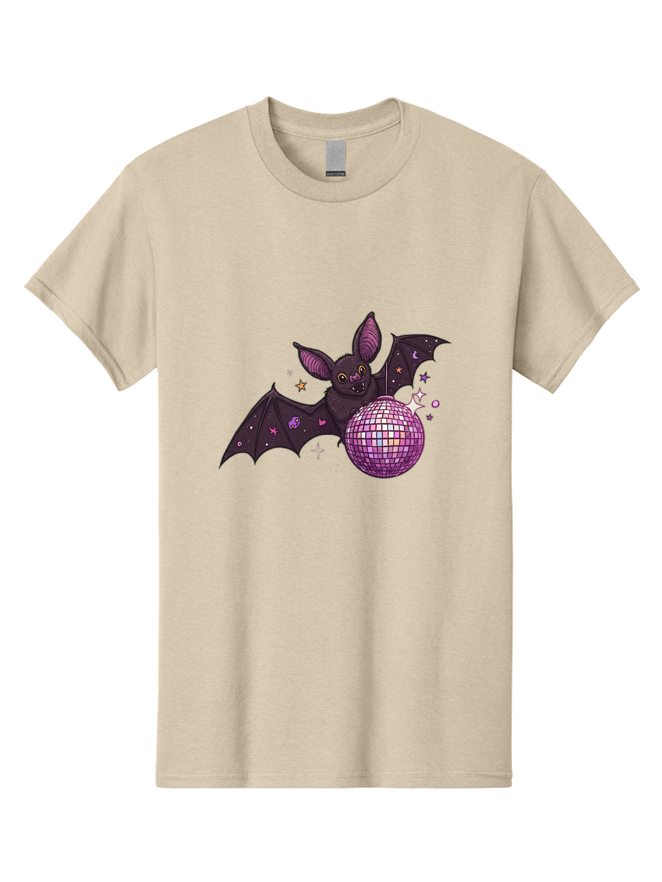 Bat-Holding-Disco-Ball-2 Men'S Graphic Tee, 100% Cotton, Comfortable Casual Summer Wear, Machine Washable, Vintage Camera, Old Camera, Antique Camera, Black Camera, Classic Photography, Photography Equipment, Nostalgic Device, Film Camera, Baf692 7