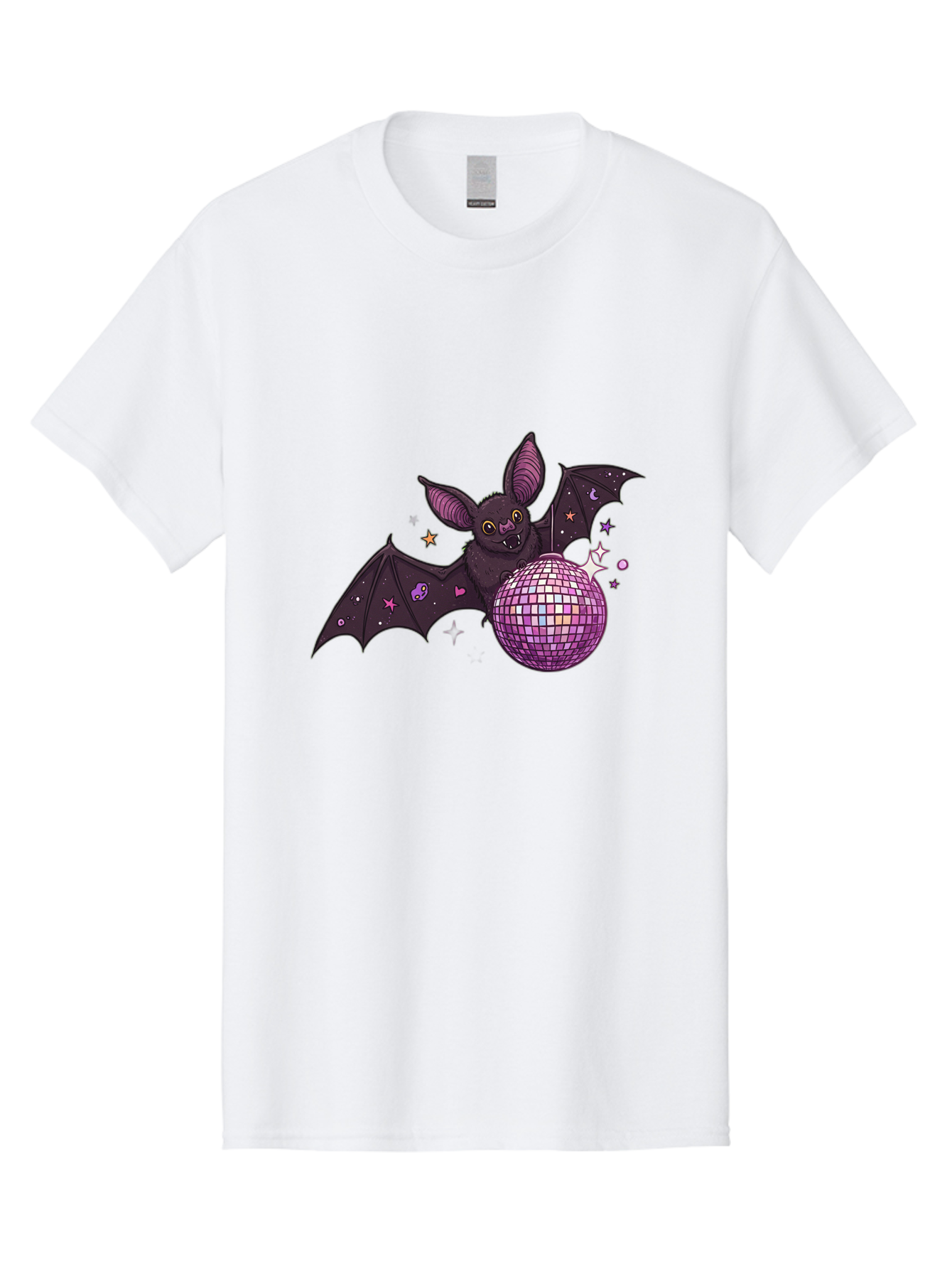 Bat-Holding-Disco-Ball-2 Men'S Graphic Tee, 100% Cotton, Comfortable Casual Summer Wear, Machine Washable, Vintage Camera, Old Camera, Antique Camera, Black Camera, Classic Photography, Photography Equipment, Nostalgic Device, Film Camera, Baf692 13