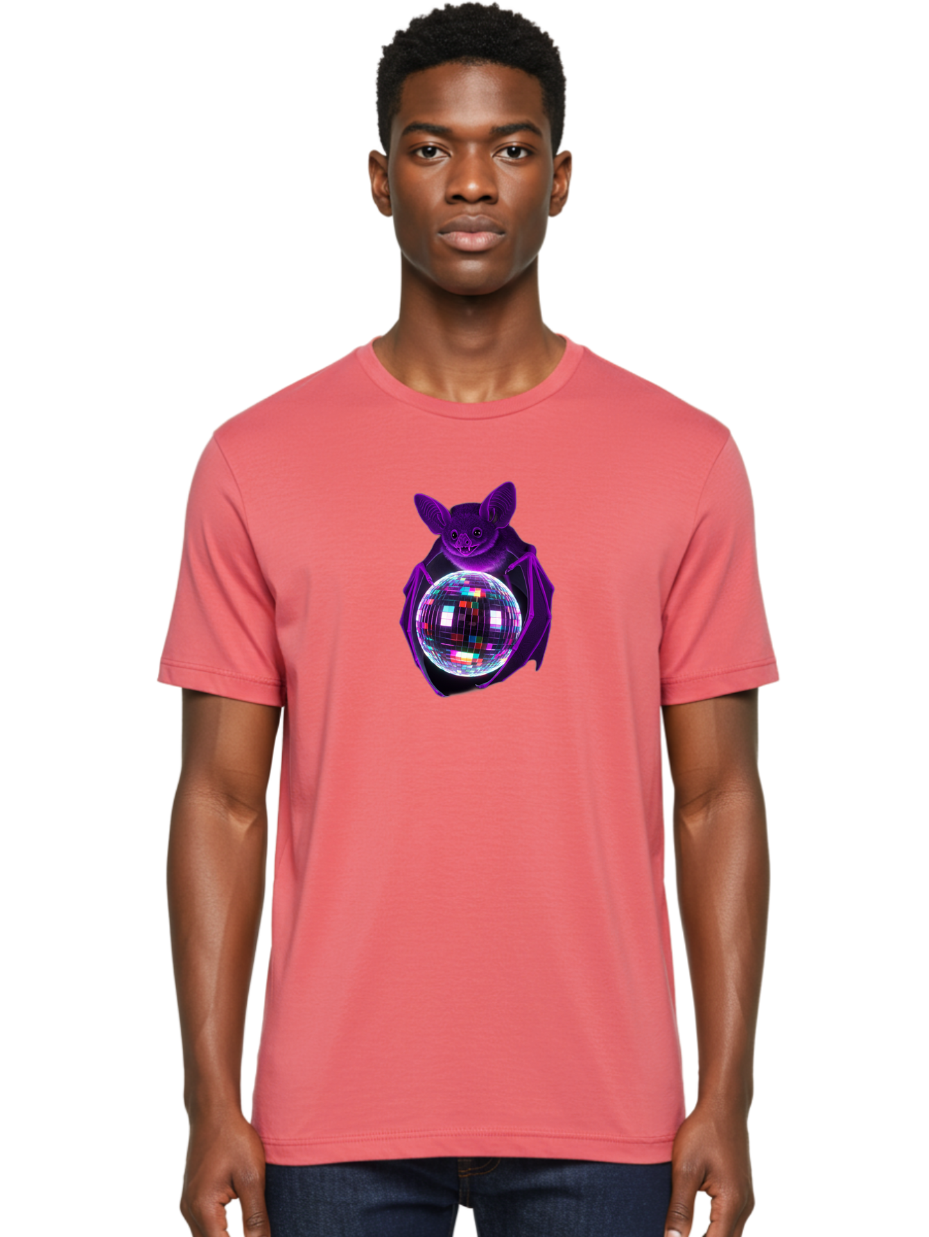 Bat-Holding-Disco-Ball Men'S Graphic Tee, 100% Cotton, Comfortable Casual Summer Wear, Machine Washable, Vintage Camera, Old Camera, Antique Camera, Black Camera, Classic Photography, Photography Equipment, Nostalgic Device, Film Camera, Baf693 24
