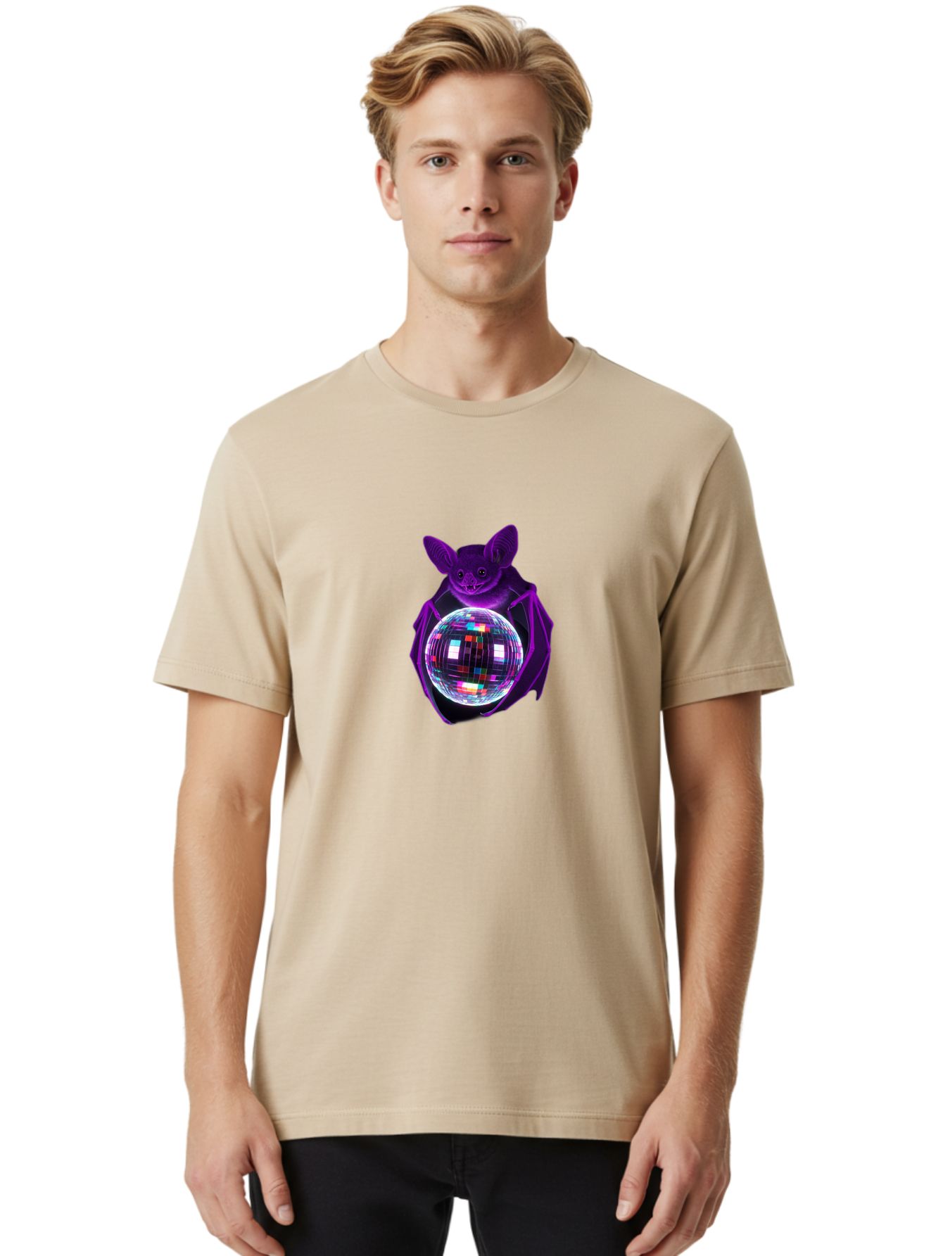 Bat-Holding-Disco-Ball Men'S Graphic Tee, 100% Cotton, Comfortable Casual Summer Wear, Machine Washable, Vintage Camera, Old Camera, Antique Camera, Black Camera, Classic Photography, Photography Equipment, Nostalgic Device, Film Camera, Baf693 28