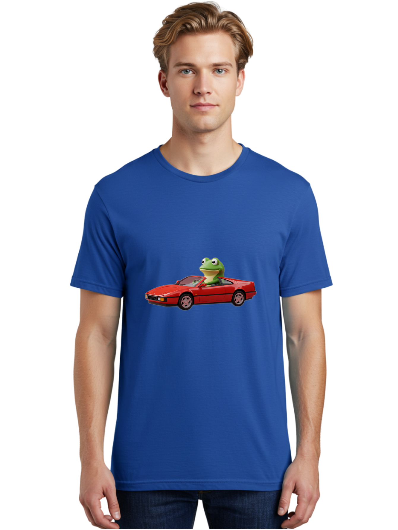 Frog-In-Red-Sports-Car-2 Men'S Graphic Tee, 100% Cotton, Comfortable Casual Summer Wear, Machine Washable, Vintage Camera, Old Camera, Antique Camera, Black Camera, Classic Photography, Photography Equipment, Nostalgic Device, Film Camera, Baf837 8