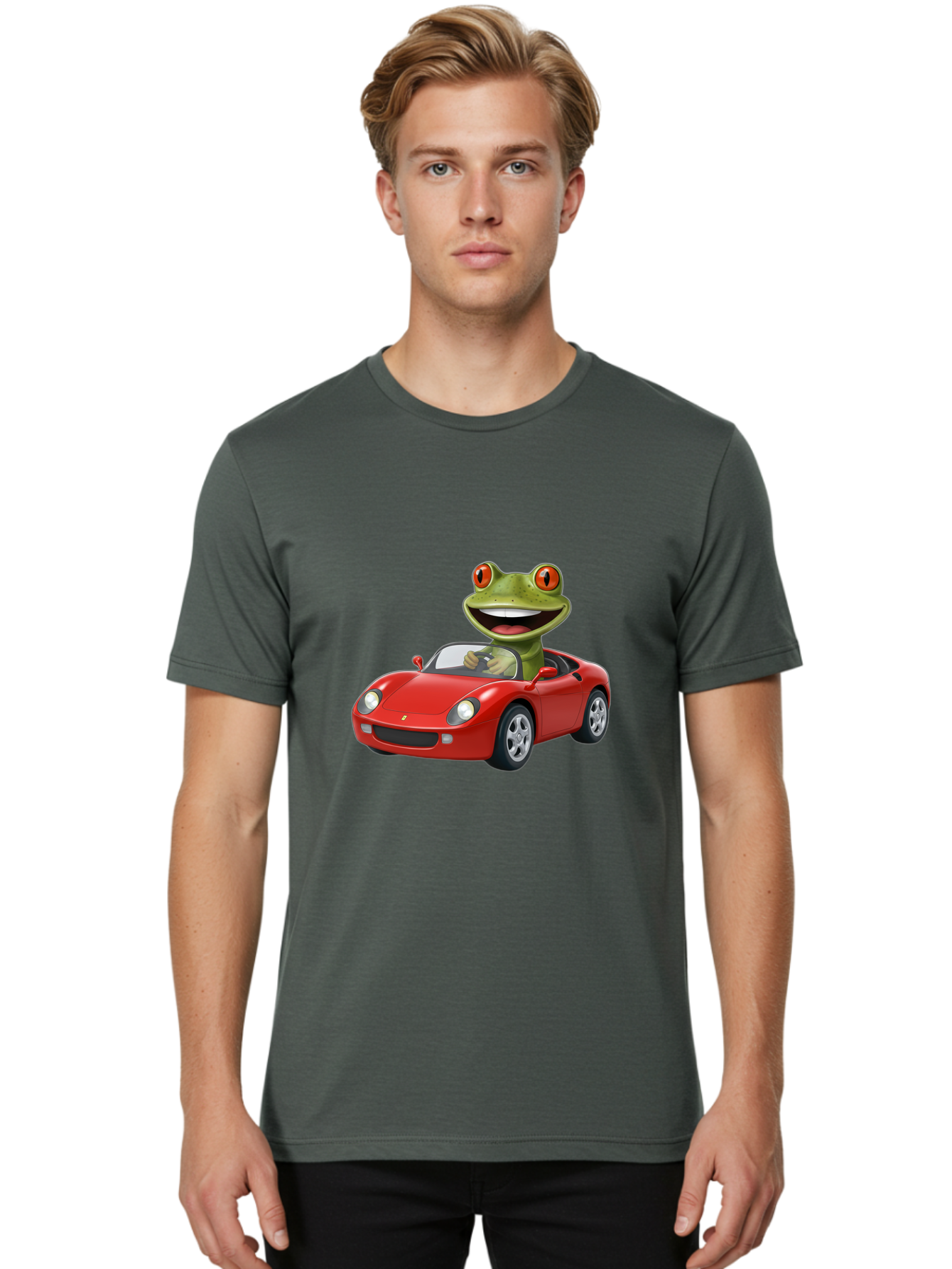 Frog-In-Red-Sports-Car Men'S Graphic Tee, 100% Cotton, Comfortable Casual Summer Wear, Machine Washable, Vintage Camera, Old Camera, Antique Camera, Black Camera, Classic Photography, Photography Equipment, Nostalgic Device, Film Camera, Baf838 8