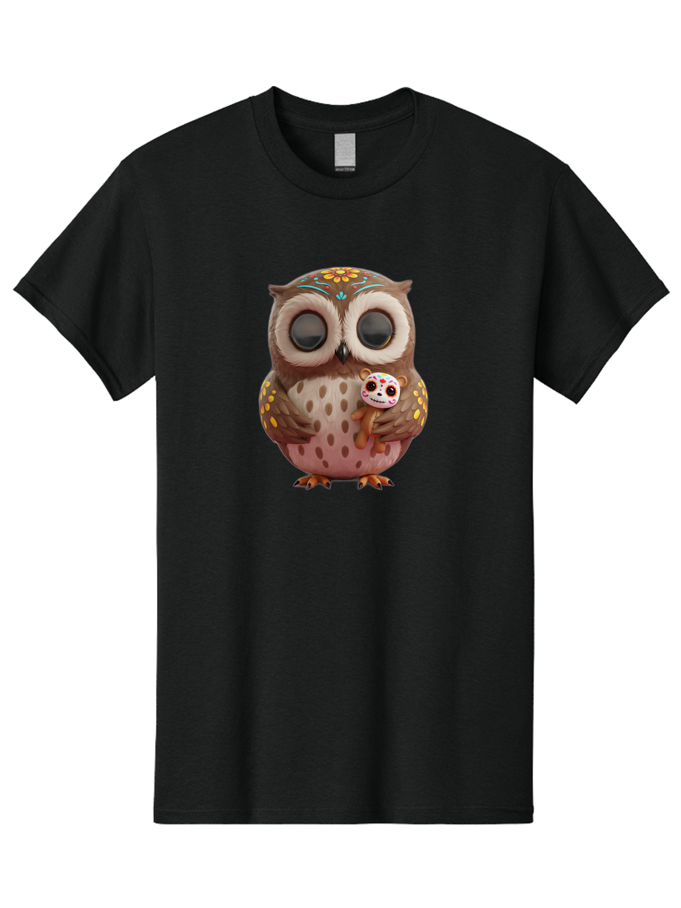 Owl-With-Sugar-Skull-Teddy-Bear Men'S Graphic Tee, 100% Cotton, Comfortable Casual Summer Wear, Machine Washable, Vintage Camera, Old Camera, Antique Camera, Black Camera, Classic Photography, Photography Equipment, Nostalgic Device, Baf935 5