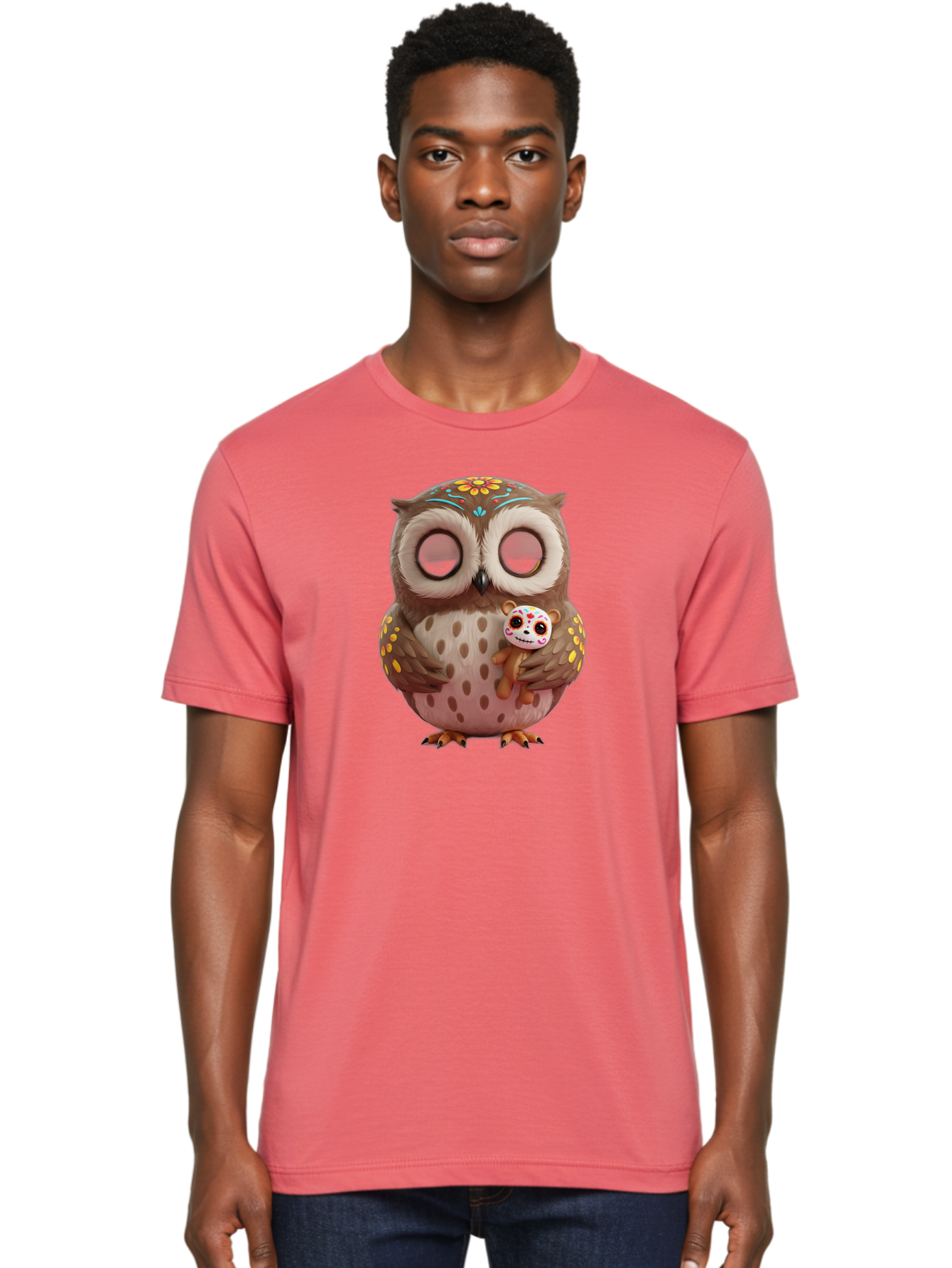 Owl-With-Sugar-Skull-Teddy-Bear Men'S Graphic Tee, 100% Cotton, Comfortable Casual Summer Wear, Machine Washable, Vintage Camera, Old Camera, Antique Camera, Black Camera, Classic Photography, Photography Equipment, Nostalgic Device, Baf935 26
