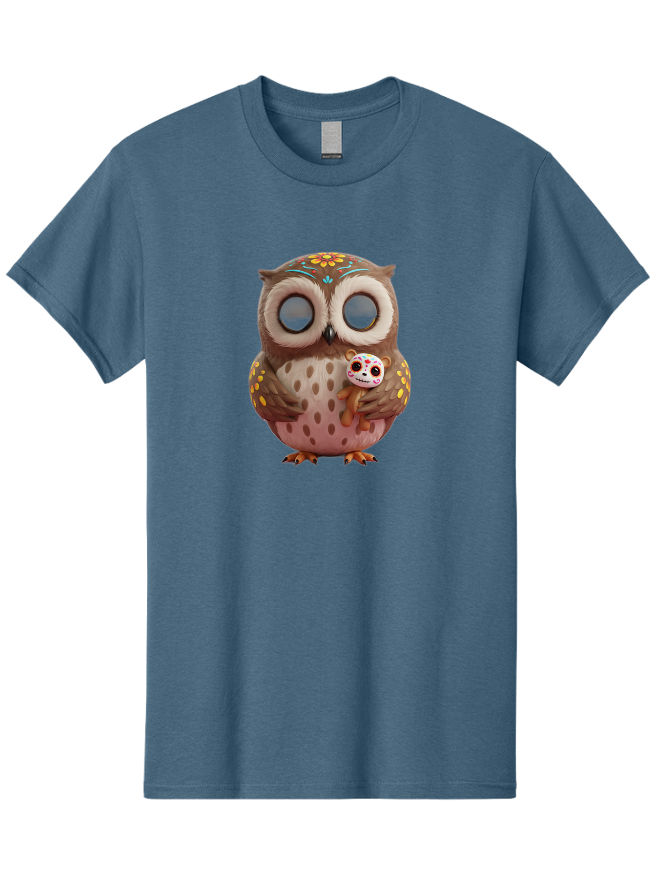 Owl-With-Sugar-Skull-Teddy-Bear Men'S Graphic Tee, 100% Cotton, Comfortable Casual Summer Wear, Machine Washable, Vintage Camera, Old Camera, Antique Camera, Black Camera, Classic Photography, Photography Equipment, Nostalgic Device, Baf935 7