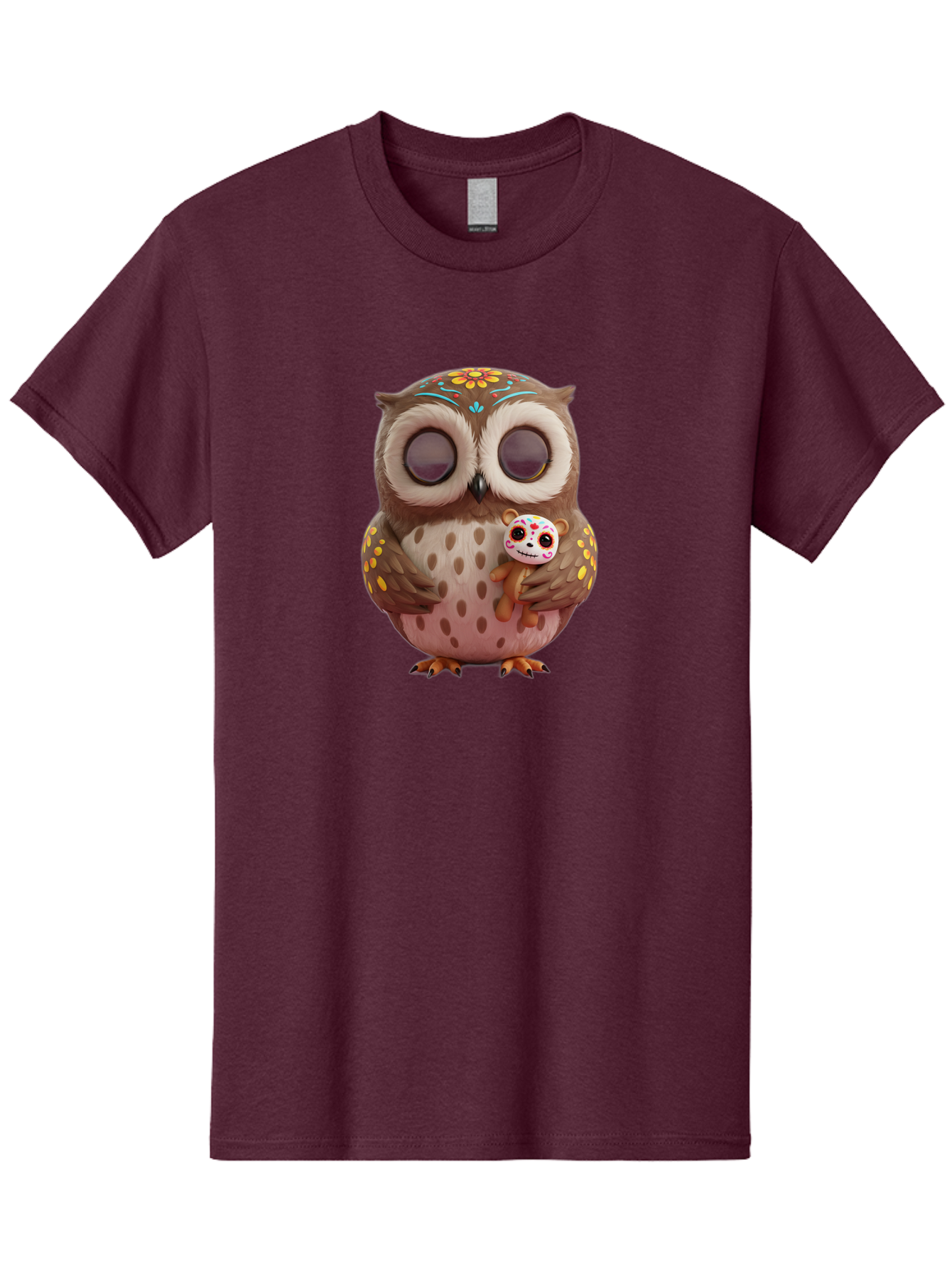 Owl-With-Sugar-Skull-Teddy-Bear Men'S Graphic Tee, 100% Cotton, Comfortable Casual Summer Wear, Machine Washable, Vintage Camera, Old Camera, Antique Camera, Black Camera, Classic Photography, Photography Equipment, Nostalgic Device, Baf935 3
