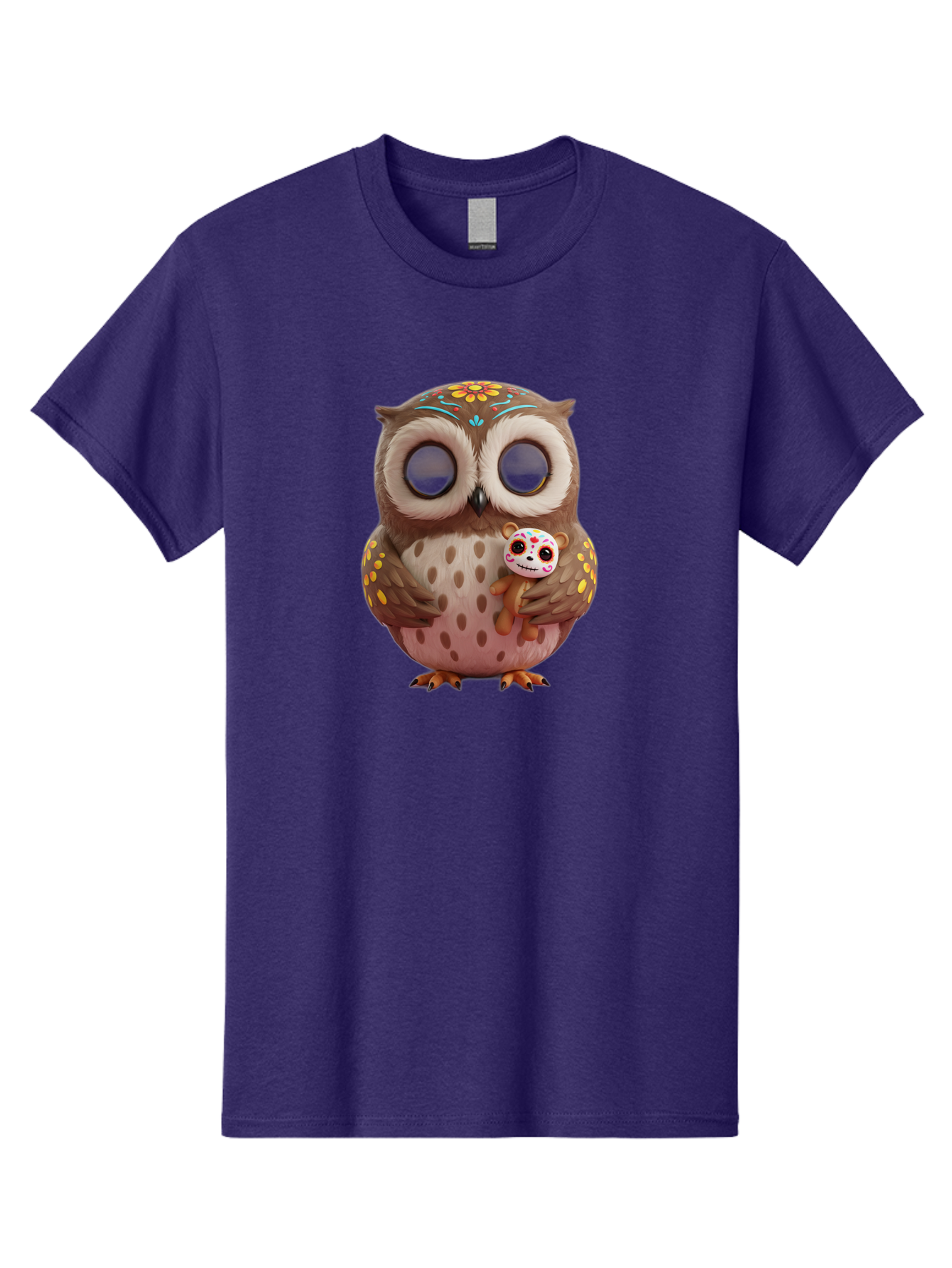 Owl-With-Sugar-Skull-Teddy-Bear Men'S Graphic Tee, 100% Cotton, Comfortable Casual Summer Wear, Machine Washable, Vintage Camera, Old Camera, Antique Camera, Black Camera, Classic Photography, Photography Equipment, Nostalgic Device, Baf935 13