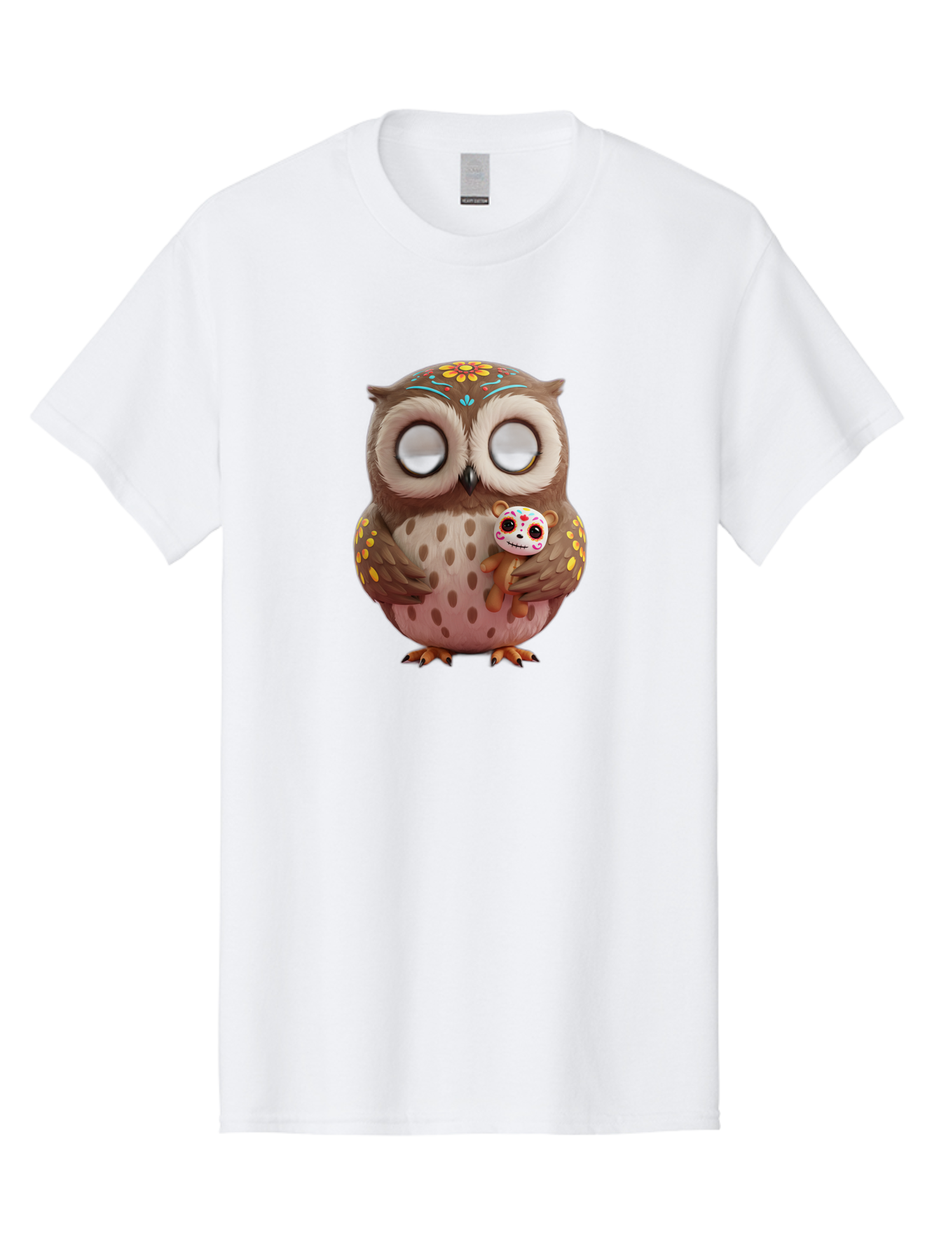 Owl-With-Sugar-Skull-Teddy-Bear Men'S Graphic Tee, 100% Cotton, Comfortable Casual Summer Wear, Machine Washable, Vintage Camera, Old Camera, Antique Camera, Black Camera, Classic Photography, Photography Equipment, Nostalgic Device, Baf935 12