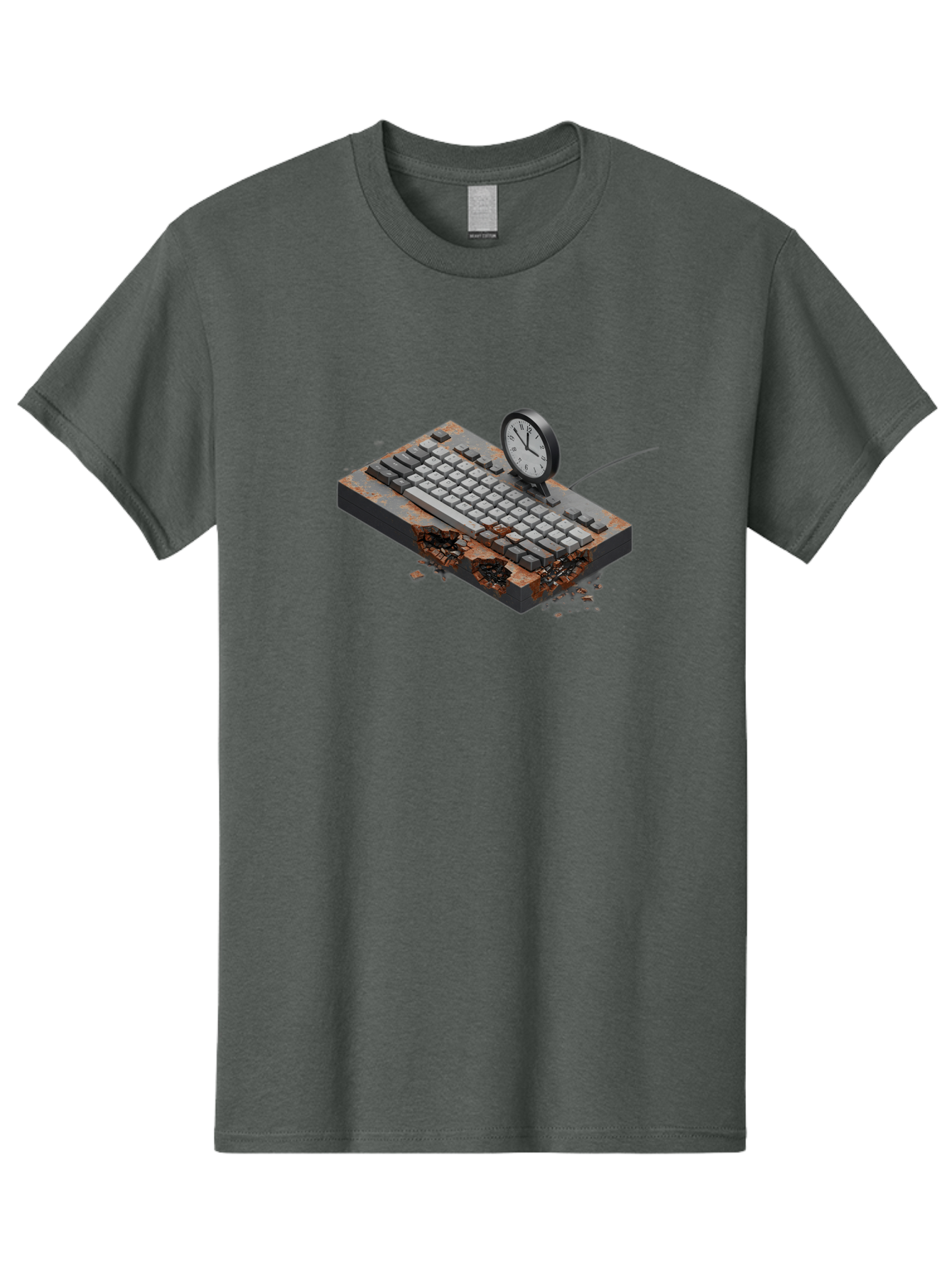 Rusty-Keyboard-And-Clock Men'S Graphic Tee, 100% Cotton, Comfortable Casual Summer Wear, Machine Washable, Vintage Camera, Old Camera, Antique Camera, Black Camera, Classic Photography, Photography Equipment, Nostalgic Device, Film Camera, Bag003 14