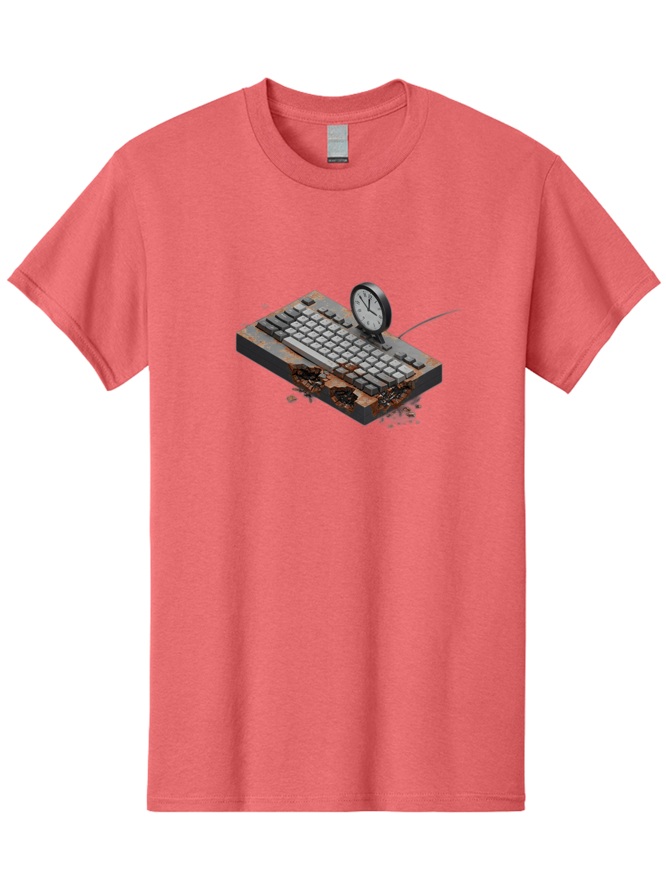 Rusty-Keyboard-And-Clock Men'S Graphic Tee, 100% Cotton, Comfortable Casual Summer Wear, Machine Washable, Vintage Camera, Old Camera, Antique Camera, Black Camera, Classic Photography, Photography Equipment, Nostalgic Device, Film Camera, Bag003 4