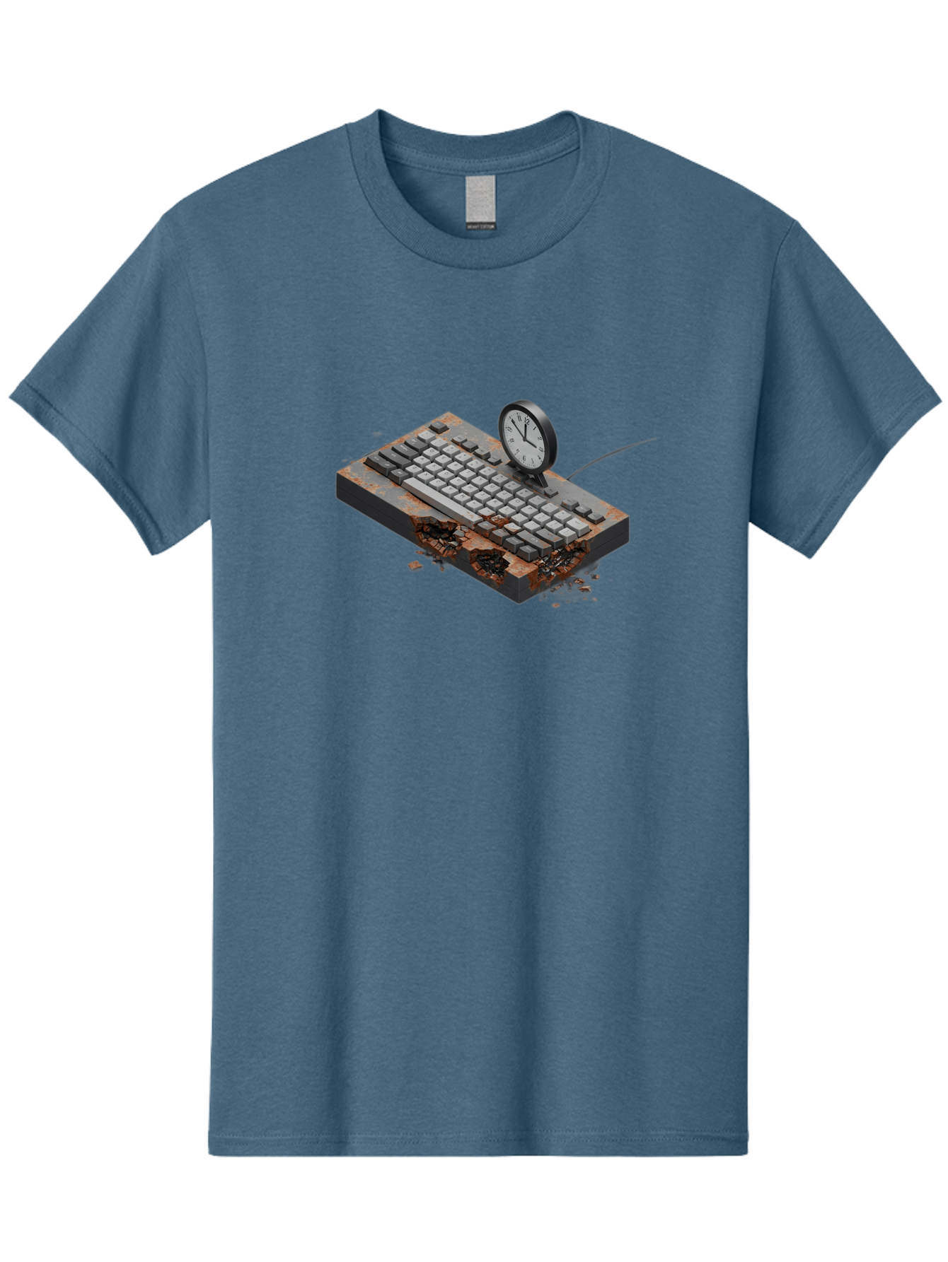 Rusty-Keyboard-And-Clock Men'S Graphic Tee, 100% Cotton, Comfortable Casual Summer Wear, Machine Washable, Vintage Camera, Old Camera, Antique Camera, Black Camera, Classic Photography, Photography Equipment, Nostalgic Device, Film Camera, Bag003 7