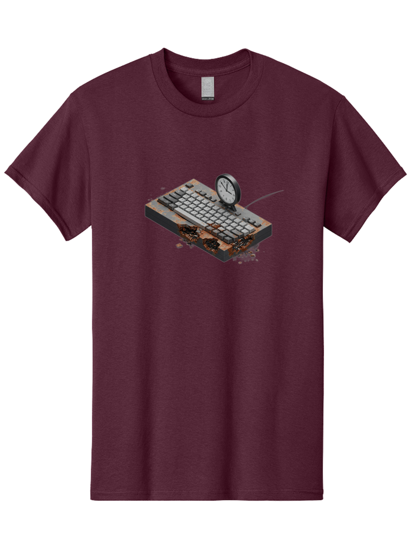 Rusty-Keyboard-And-Clock Men'S Graphic Tee, 100% Cotton, Comfortable Casual Summer Wear, Machine Washable, Vintage Camera, Old Camera, Antique Camera, Black Camera, Classic Photography, Photography Equipment, Nostalgic Device, Film Camera, Bag003 15