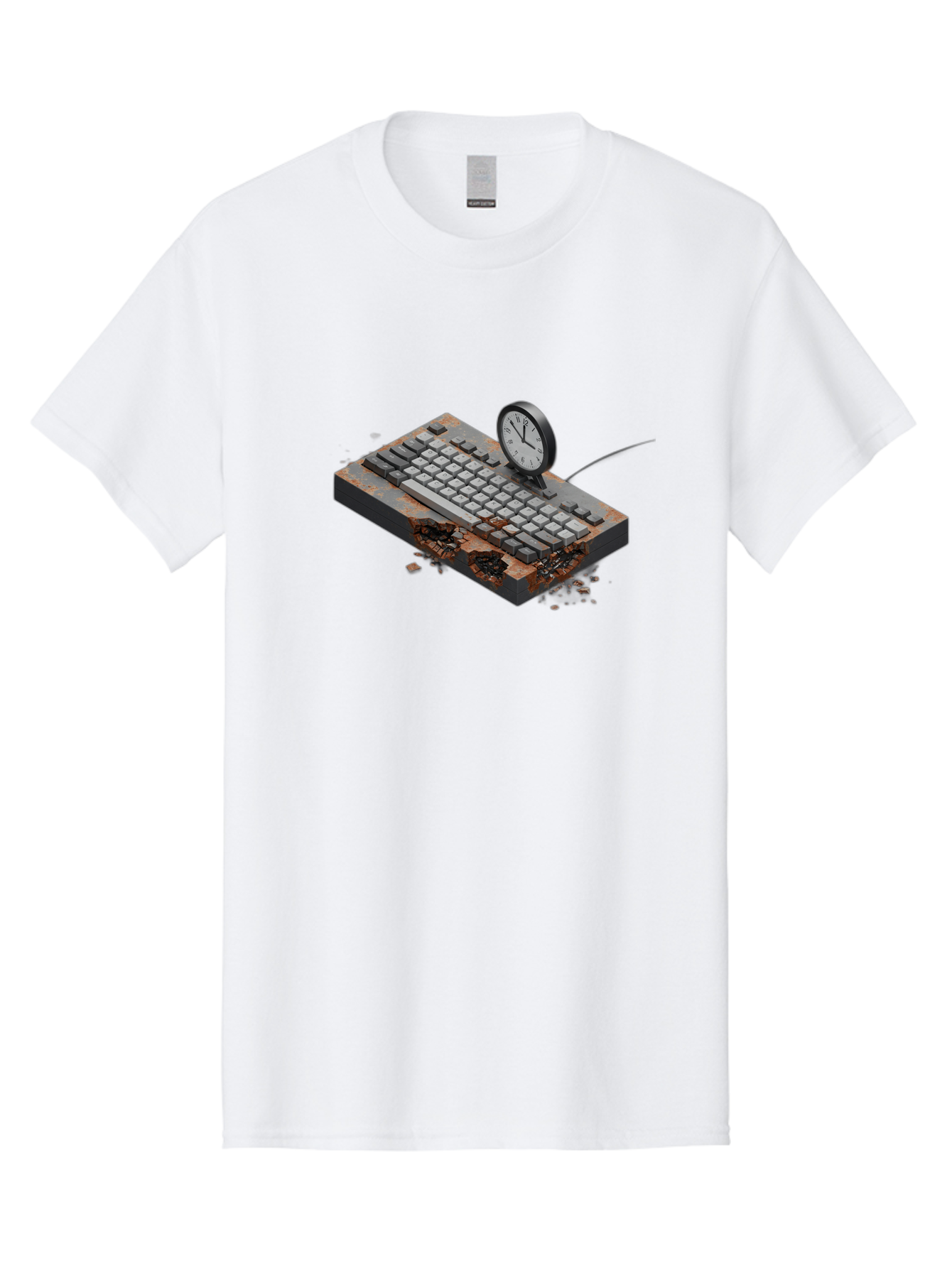 Rusty-Keyboard-And-Clock Men'S Graphic Tee, 100% Cotton, Comfortable Casual Summer Wear, Machine Washable, Vintage Camera, Old Camera, Antique Camera, Black Camera, Classic Photography, Photography Equipment, Nostalgic Device, Film Camera, Bag003 11
