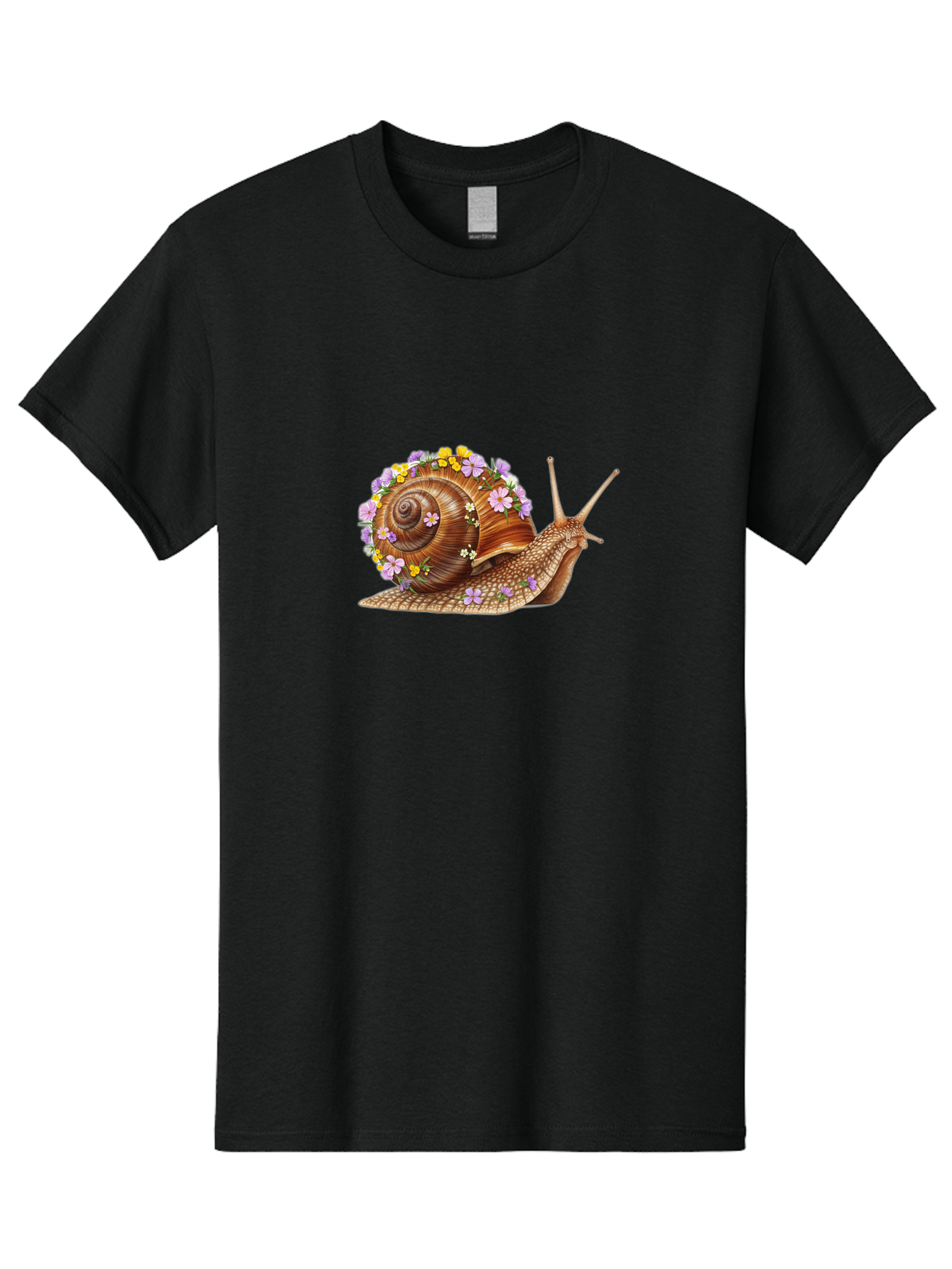Snail-With-Flowers-2 Men'S Graphic Tee, 100% Cotton, Comfortable Casual Summer Wear, Machine Washable, Vintage Camera, Old Camera, Antique Camera, Black Camera, Classic Photography, Photography Equipment, Nostalgic Device, Film Camera, Bag021 15