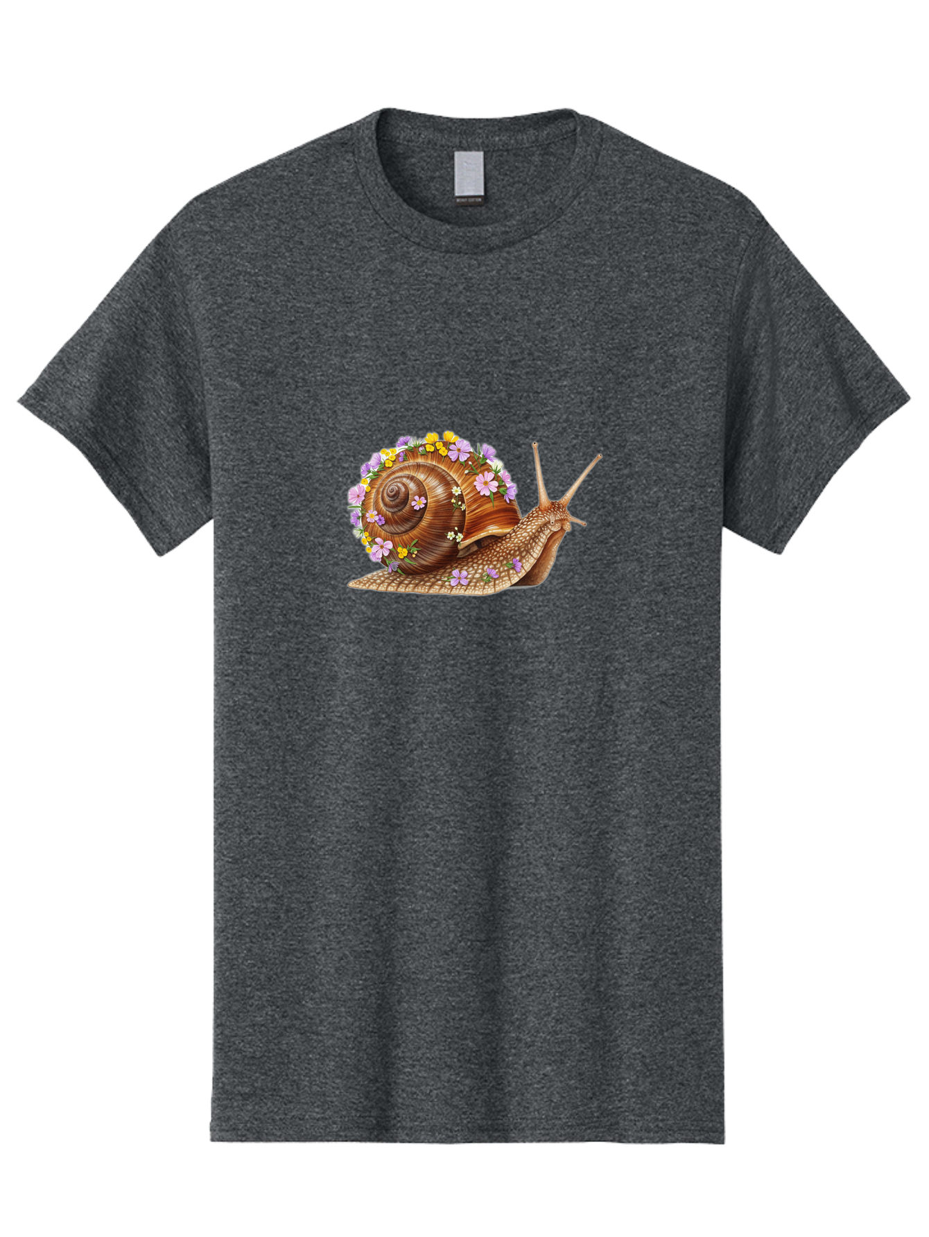 Snail-With-Flowers-2 Men'S Graphic Tee, 100% Cotton, Comfortable Casual Summer Wear, Machine Washable, Vintage Camera, Old Camera, Antique Camera, Black Camera, Classic Photography, Photography Equipment, Nostalgic Device, Film Camera, Bag021 9