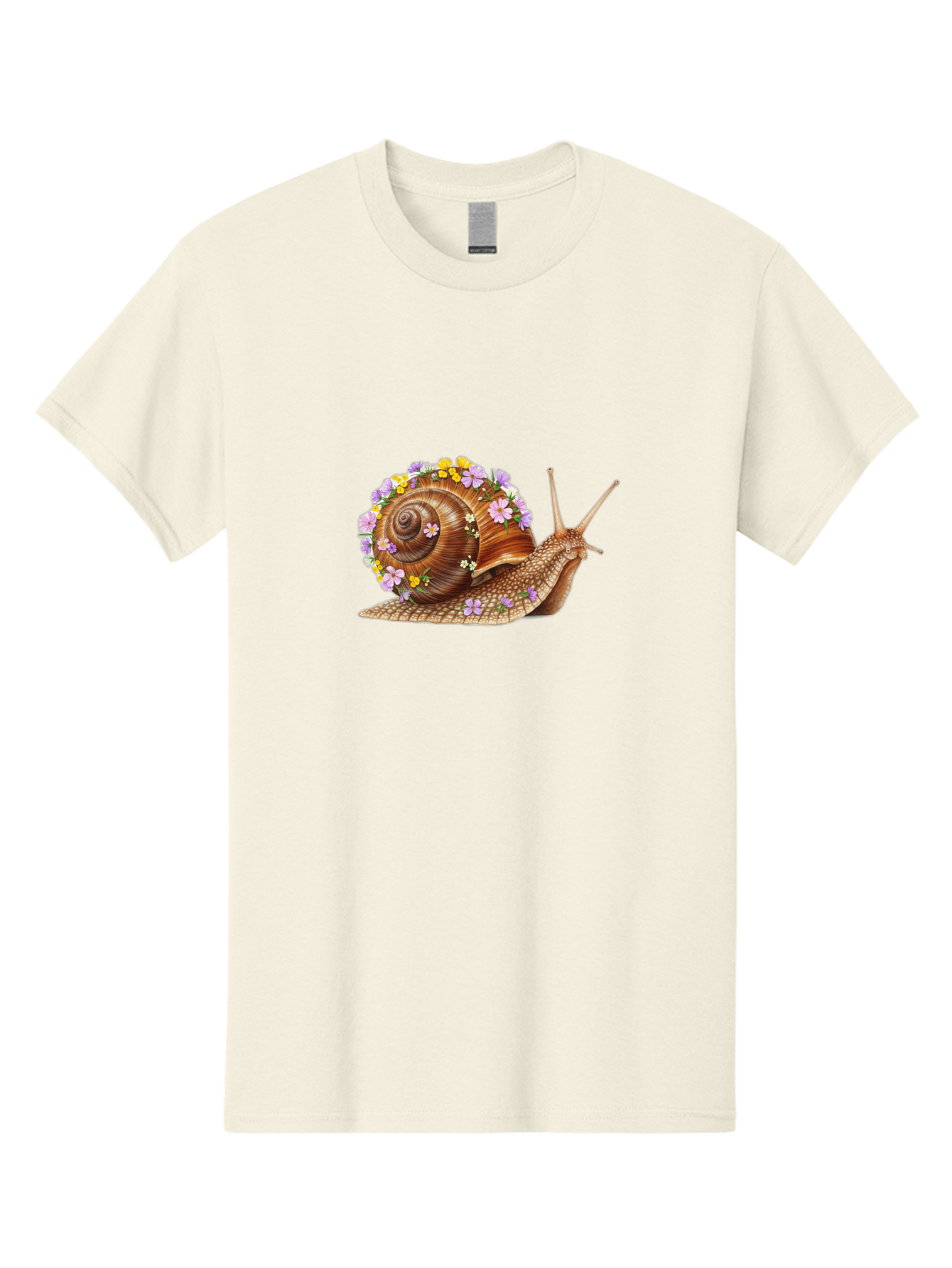 Snail-With-Flowers-2 Men'S Graphic Tee, 100% Cotton, Comfortable Casual Summer Wear, Machine Washable, Vintage Camera, Old Camera, Antique Camera, Black Camera, Classic Photography, Photography Equipment, Nostalgic Device, Film Camera, Bag021 2