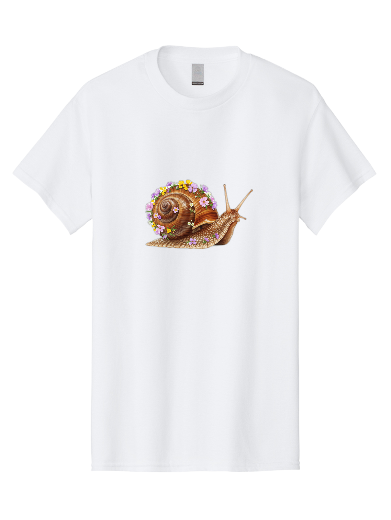 Snail-With-Flowers-2 Men'S Graphic Tee, 100% Cotton, Comfortable Casual Summer Wear, Machine Washable, Vintage Camera, Old Camera, Antique Camera, Black Camera, Classic Photography, Photography Equipment, Nostalgic Device, Film Camera, Bag021 11