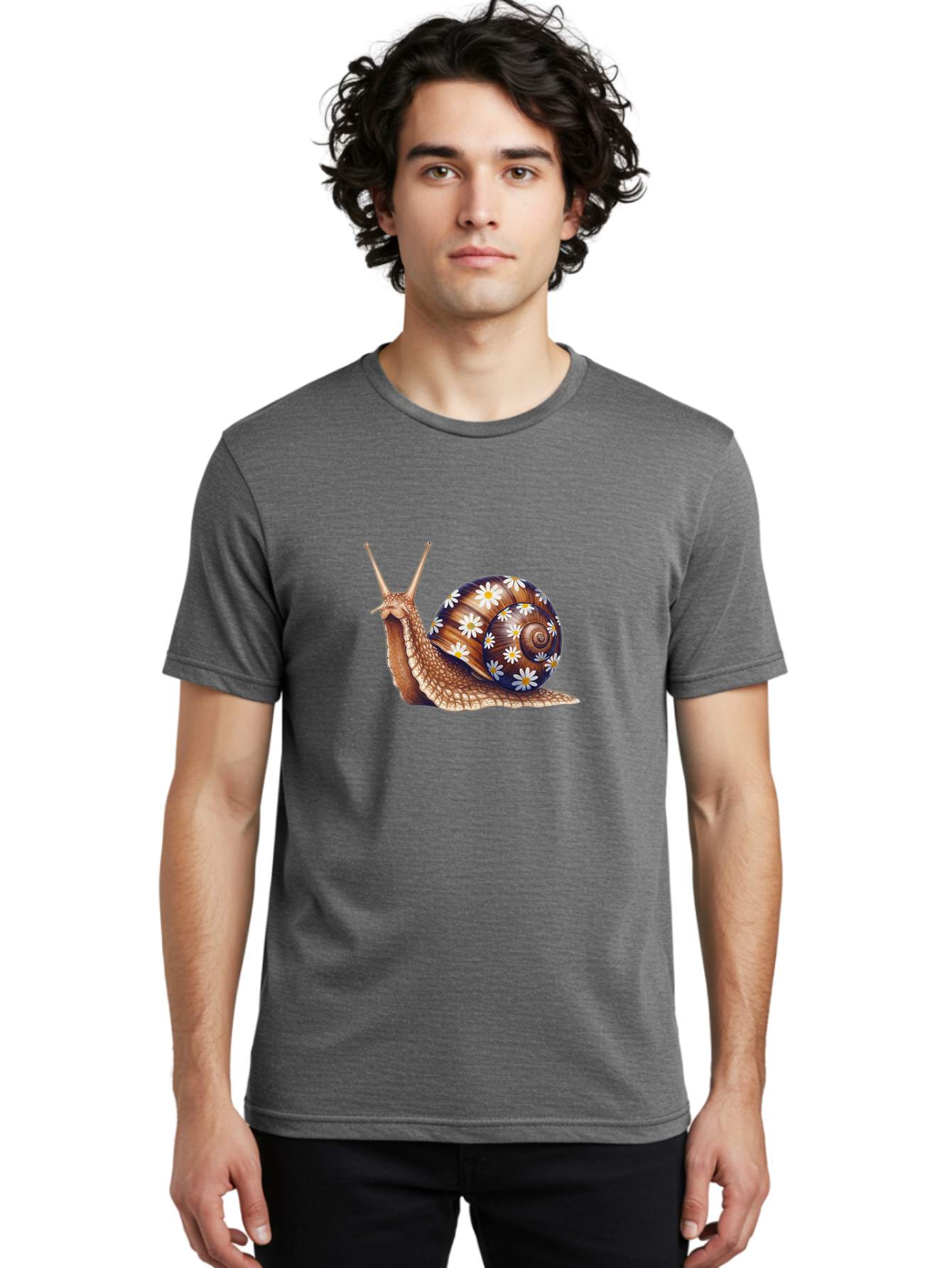 Snail-With-Flowers Men'S Graphic Tee, 100% Cotton, Comfortable Casual Summer Wear, Machine Washable, Vintage Camera, Old Camera, Antique Camera, Black Camera, Classic Photography, Photography Equipment, Nostalgic Device, Film Camera, Bag022 16