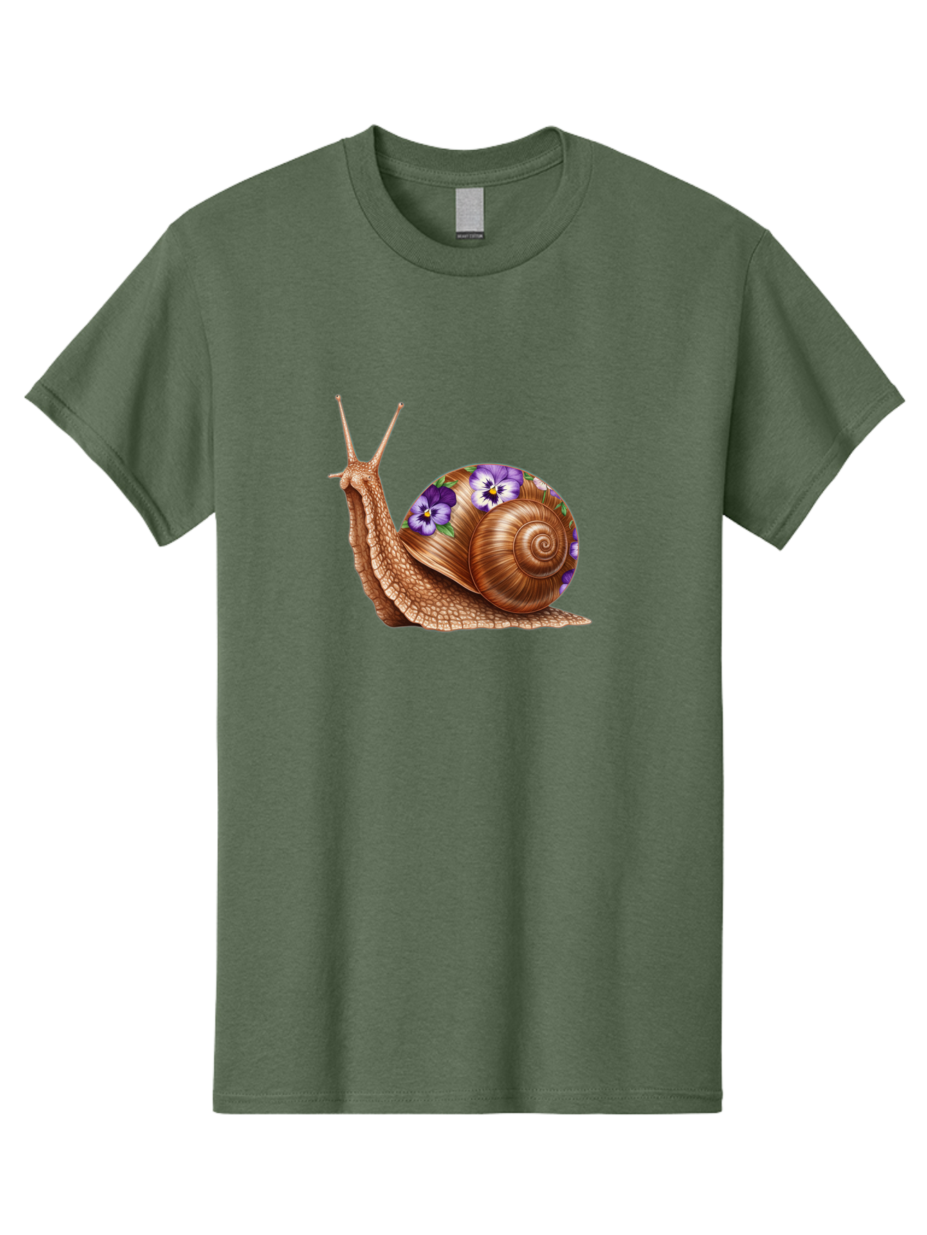 Snail-With-Purple-Flowers-1 Men'S Graphic Tee, 100% Cotton, Comfortable Casual Summer Wear, Machine Washable, Vintage Camera, Old Camera, Antique Camera, Black Camera, Classic Photography, Photography Equipment, Nostalgic Device, Film Camera, Bag025 15