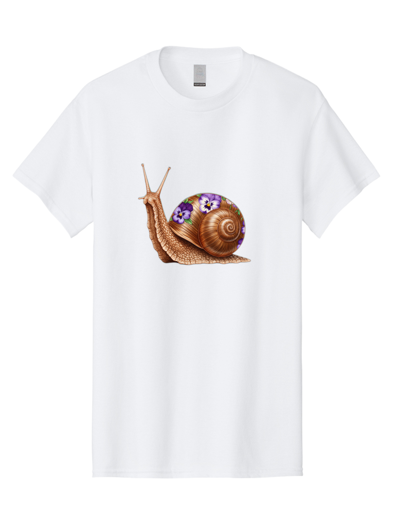 Snail-With-Purple-Flowers-1 Men'S Graphic Tee, 100% Cotton, Comfortable Casual Summer Wear, Machine Washable, Vintage Camera, Old Camera, Antique Camera, Black Camera, Classic Photography, Photography Equipment, Nostalgic Device, Film Camera, Bag025 13