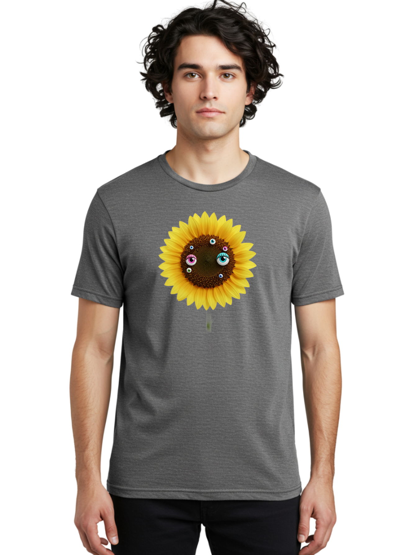 Sunflower-Eyes-1 Men'S Graphic Tee, 100% Cotton, Comfortable Casual Summer Wear, Machine Washable, Vintage Camera, Old Camera, Antique Camera, Black Camera, Classic Photography, Photography Equipment, Nostalgic Device, Film Camera, Camera Art Bag037 19