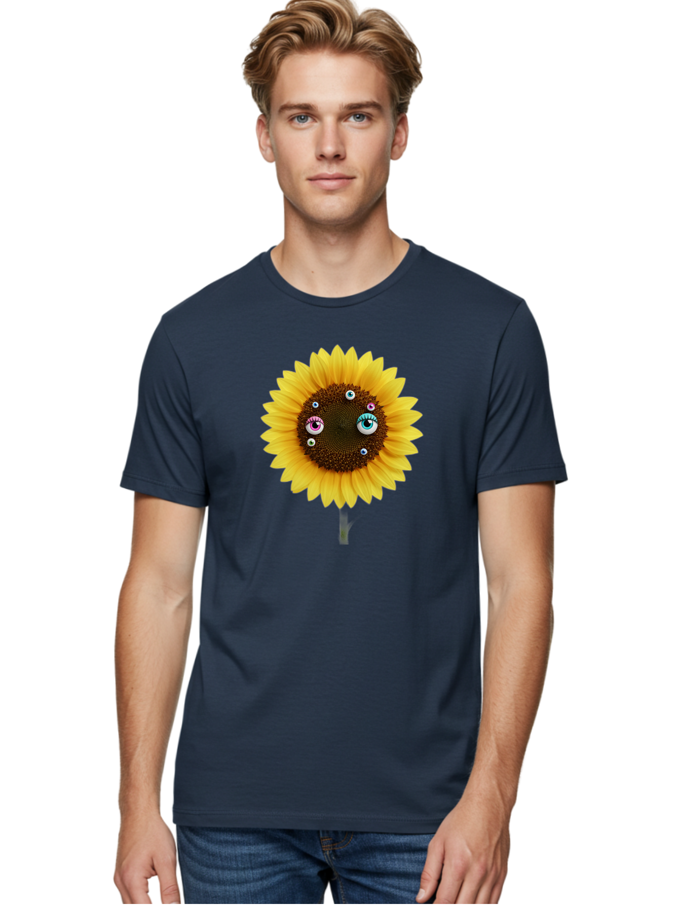 Sunflower-Eyes-1 Men'S Graphic Tee, 100% Cotton, Comfortable Casual Summer Wear, Machine Washable, Vintage Camera, Old Camera, Antique Camera, Black Camera, Classic Photography, Photography Equipment, Nostalgic Device, Film Camera, Camera Art Bag037 28