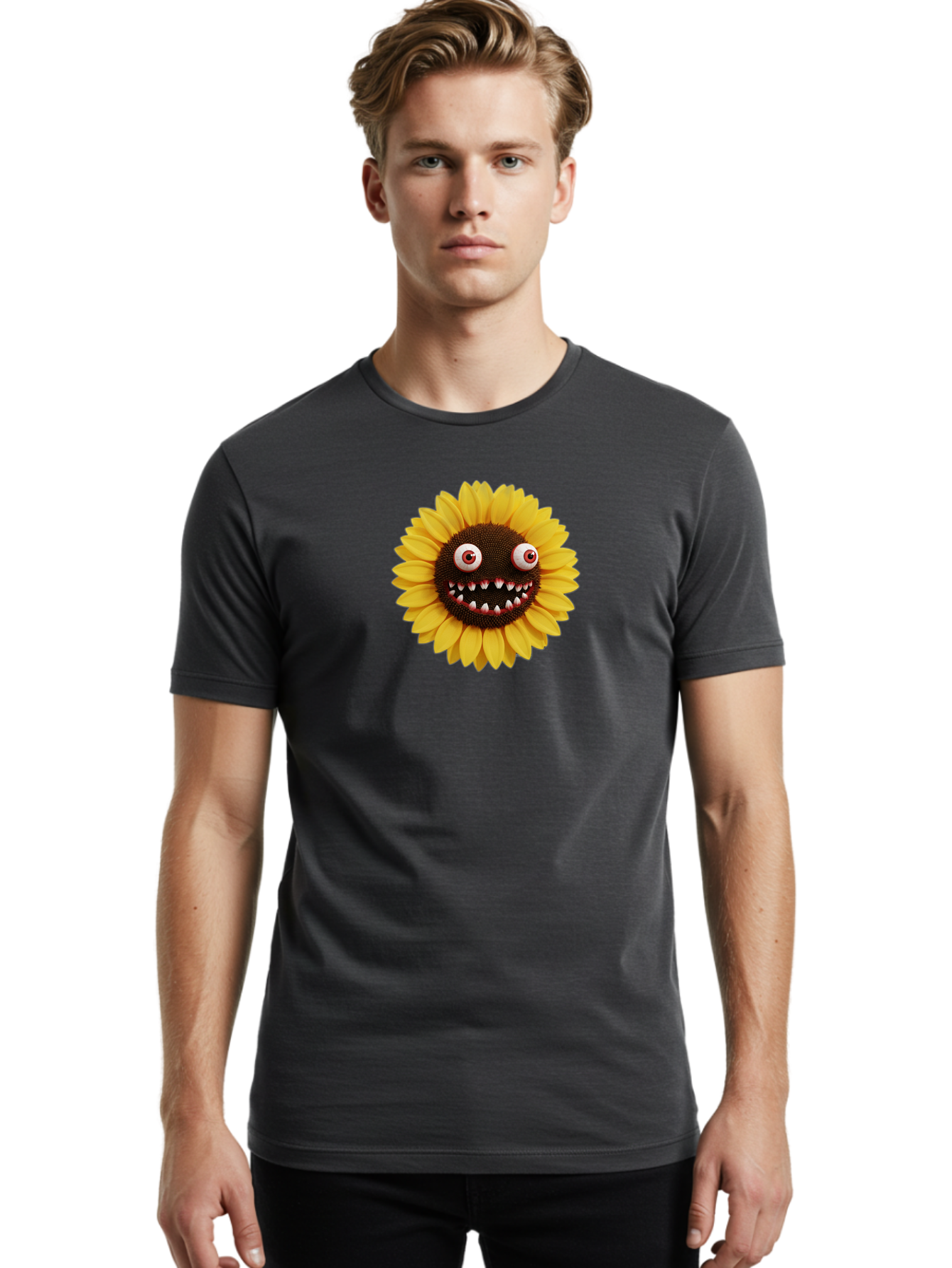 Sunflower-Monster Men'S Graphic Tee, 100% Cotton, Comfortable Casual Summer Wear, Machine Washable, Vintage Camera, Old Camera, Antique Camera, Black Camera, Classic Photography, Photography Equipment, Nostalgic Device, Film Camera, Camera Art Bag039 20