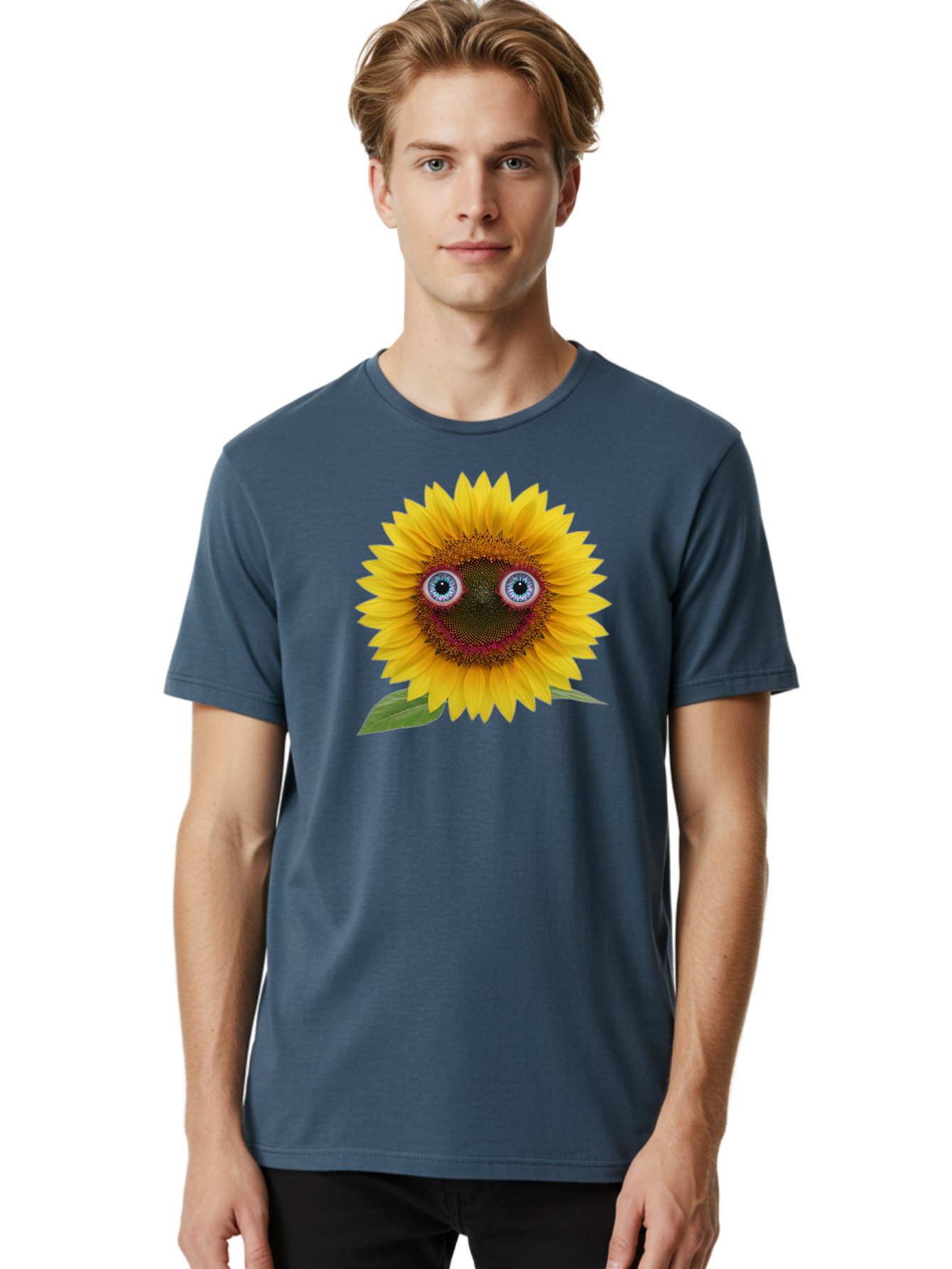 Sunflower-Smiley Men'S Graphic Tee, 100% Cotton, Comfortable Casual Summer Wear, Machine Washable, Vintage Camera, Old Camera, Antique Camera, Black Camera, Classic Photography, Photography Equipment, Nostalgic Device, Film Camera, Camera Art Bag040 18