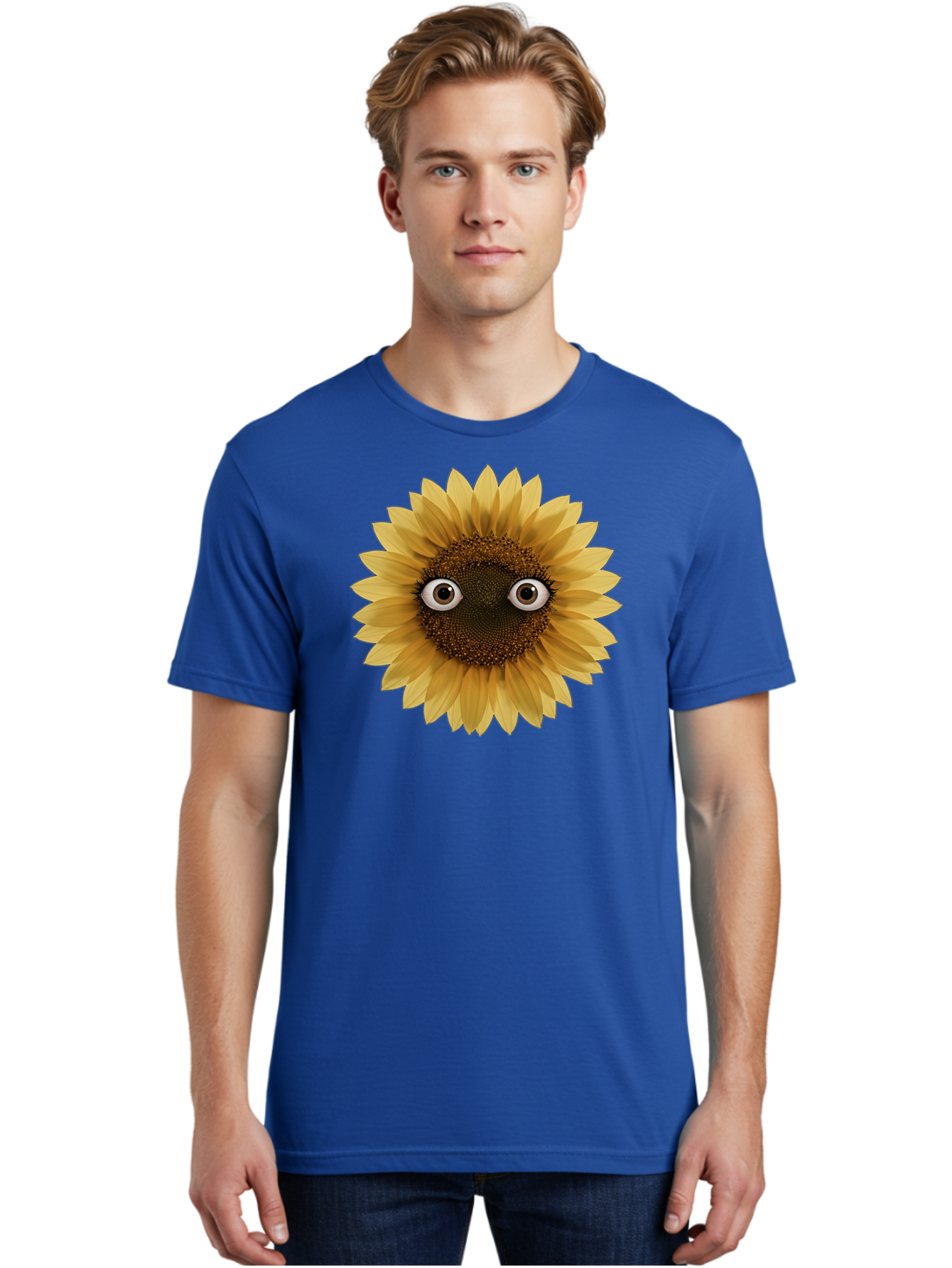 Sunflower-With-Eyes-1 Men'S Graphic Tee, 100% Cotton, Comfortable Casual Summer Wear, Machine Washable, Vintage Camera, Old Camera, Antique Camera, Black Camera, Classic Photography, Photography Equipment, Nostalgic Device, Film Camera, Bag041 30