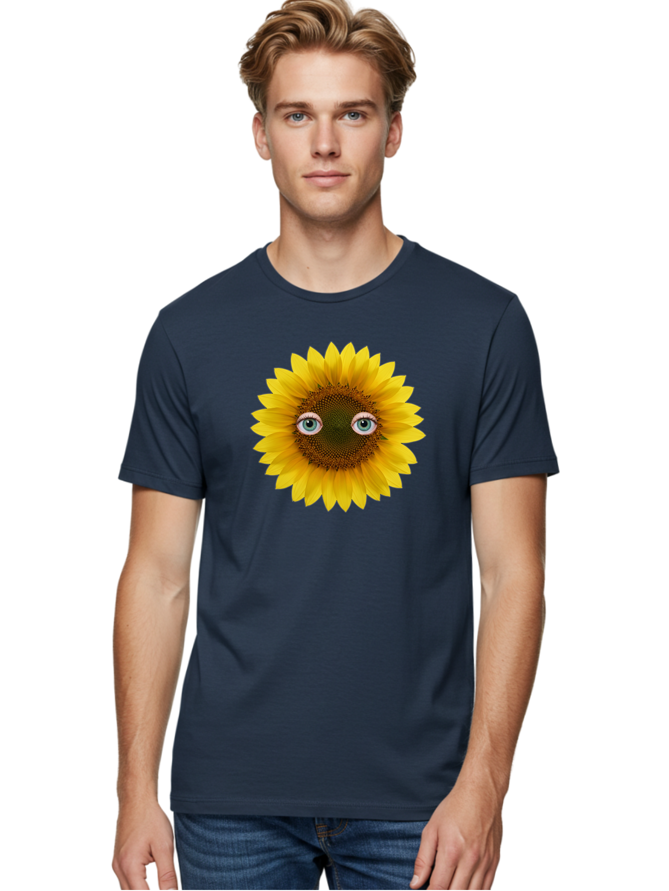 Sunflower-With-Eyes-4 Men'S Graphic Tee, 100% Cotton, Comfortable Casual Summer Wear, Machine Washable, Vintage Camera, Old Camera, Antique Camera, Black Camera, Classic Photography, Photography Equipment, Nostalgic Device, Film Camera, Bag044 20