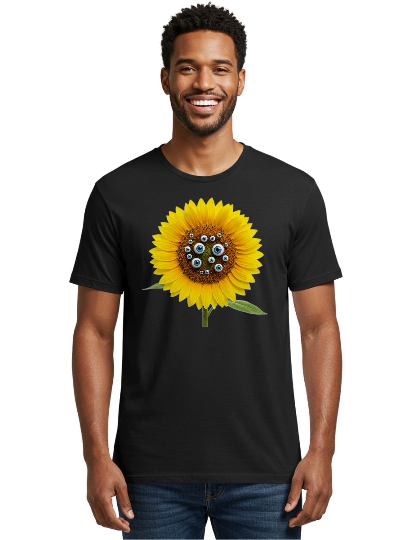 Sunflower-With-Eyes-5 Men'S Graphic Tee, 100% Cotton, Comfortable Casual Summer Wear, Machine Washable, Vintage Camera, Old Camera, Antique Camera, Black Camera, Classic Photography, Photography Equipment, Nostalgic Device, Film Camera, Bag045 19