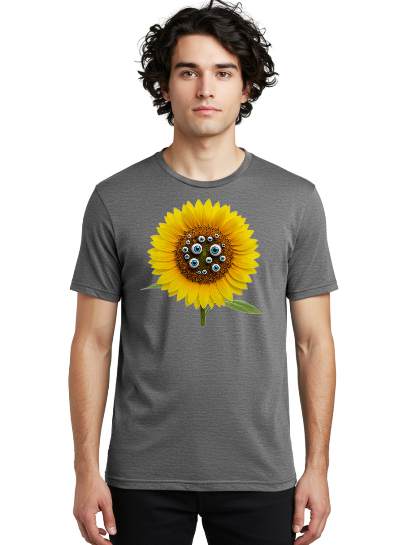 Sunflower-With-Eyes-5 Men'S Graphic Tee, 100% Cotton, Comfortable Casual Summer Wear, Machine Washable, Vintage Camera, Old Camera, Antique Camera, Black Camera, Classic Photography, Photography Equipment, Nostalgic Device, Film Camera, Bag045 29