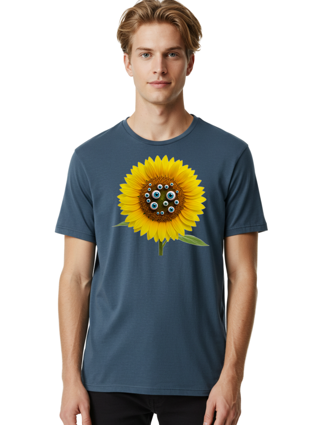 Sunflower-With-Eyes-5 Men'S Graphic Tee, 100% Cotton, Comfortable Casual Summer Wear, Machine Washable, Vintage Camera, Old Camera, Antique Camera, Black Camera, Classic Photography, Photography Equipment, Nostalgic Device, Film Camera, Bag045 30