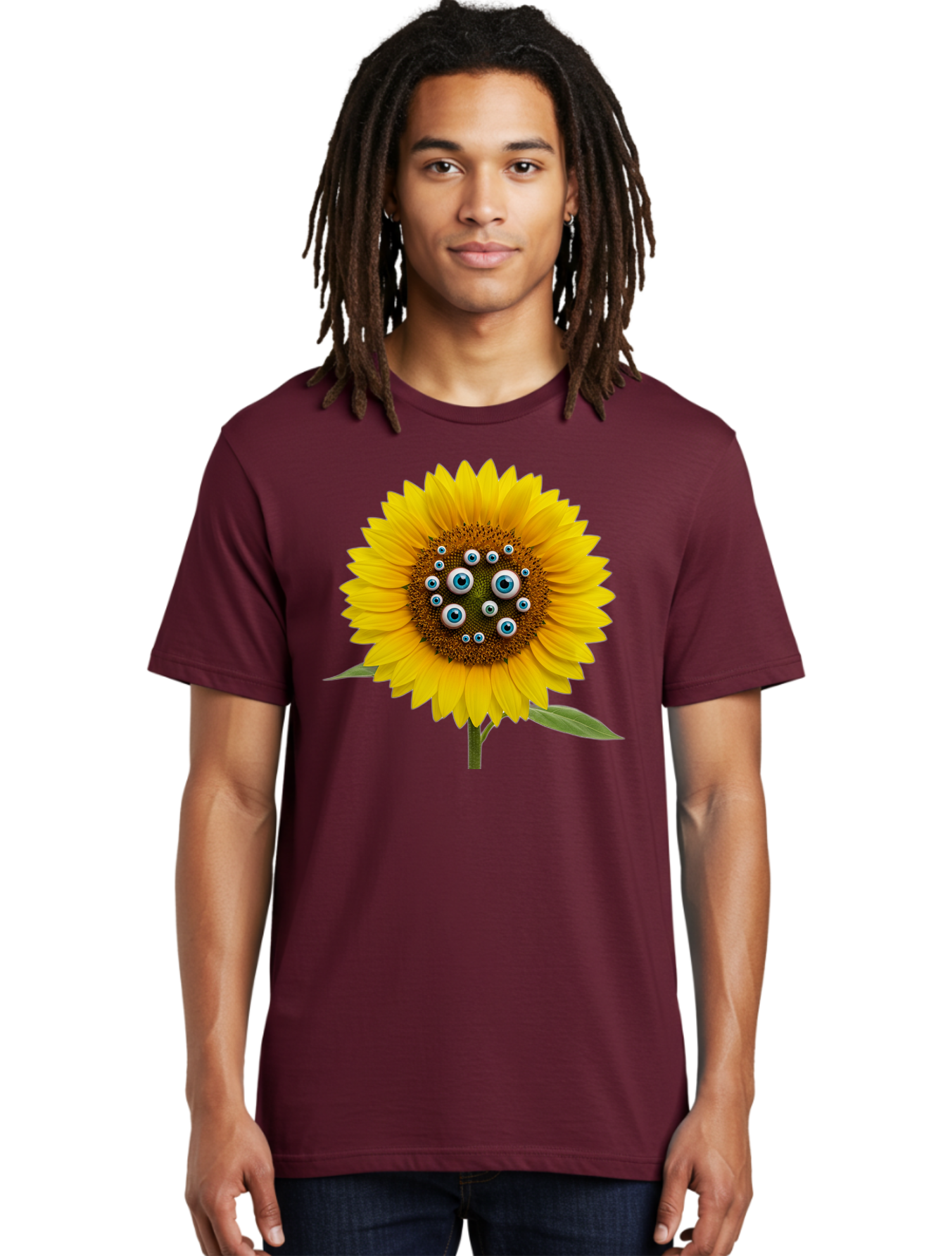Sunflower-With-Eyes-5 Men'S Graphic Tee, 100% Cotton, Comfortable Casual Summer Wear, Machine Washable, Vintage Camera, Old Camera, Antique Camera, Black Camera, Classic Photography, Photography Equipment, Nostalgic Device, Film Camera, Bag045 27
