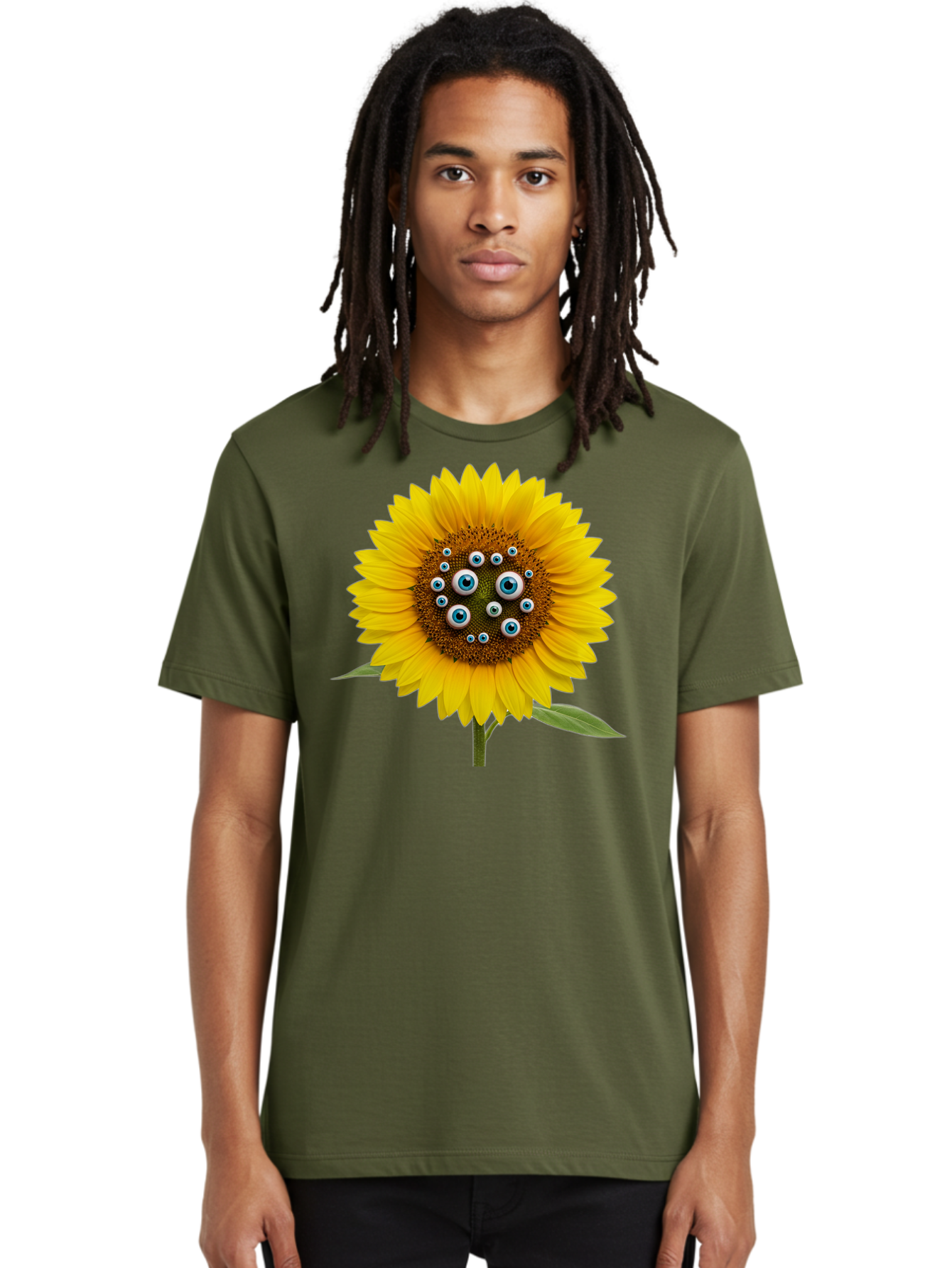 Sunflower-With-Eyes-5 Men'S Graphic Tee, 100% Cotton, Comfortable Casual Summer Wear, Machine Washable, Vintage Camera, Old Camera, Antique Camera, Black Camera, Classic Photography, Photography Equipment, Nostalgic Device, Film Camera, Bag045 21
