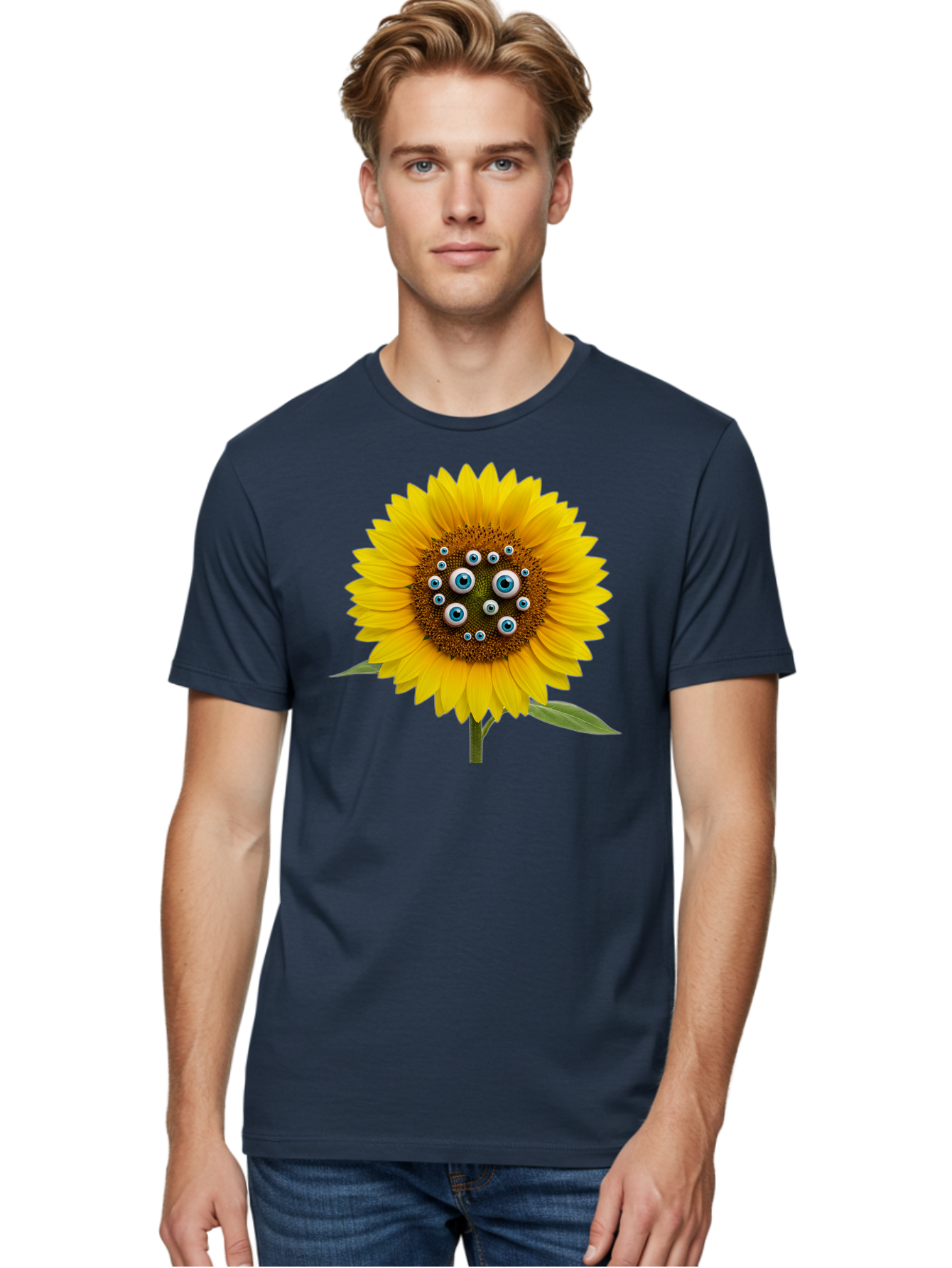 Sunflower-With-Eyes-5 Men'S Graphic Tee, 100% Cotton, Comfortable Casual Summer Wear, Machine Washable, Vintage Camera, Old Camera, Antique Camera, Black Camera, Classic Photography, Photography Equipment, Nostalgic Device, Film Camera, Bag045 23