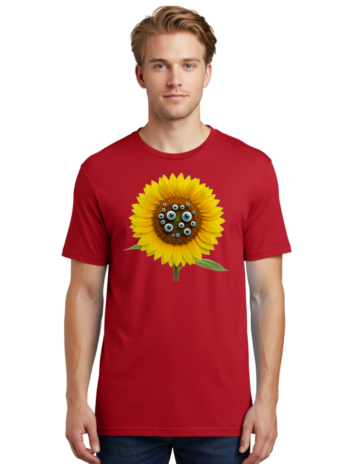 Sunflower-With-Eyes-5 Men'S Graphic Tee, 100% Cotton, Comfortable Casual Summer Wear, Machine Washable, Vintage Camera, Old Camera, Antique Camera, Black Camera, Classic Photography, Photography Equipment, Nostalgic Device, Film Camera, Bag045 22