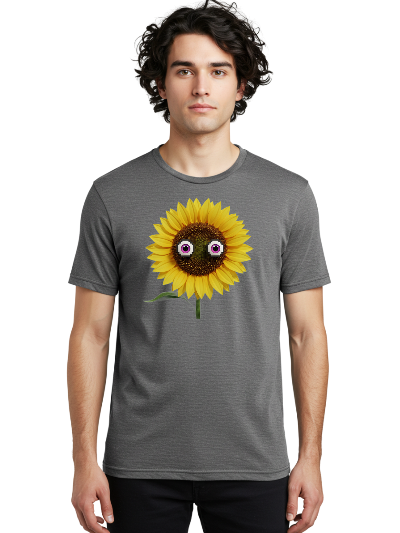 Sunflower-With-Eyes Men'S Graphic Tee, 100% Cotton, Comfortable Casual Summer Wear, Machine Washable, Vintage Camera, Old Camera, Antique Camera, Black Camera, Classic Photography, Photography Equipment, Nostalgic Device, Film Camera, Bag046 18