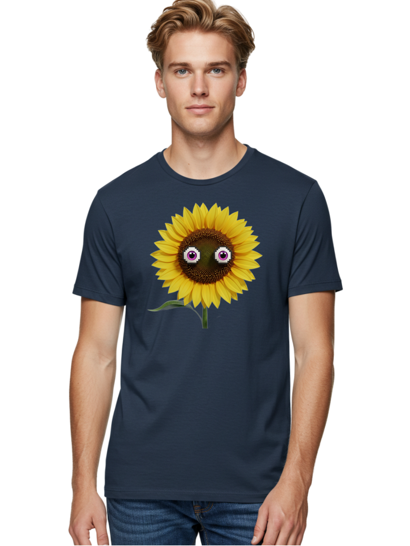 Sunflower-With-Eyes Men'S Graphic Tee, 100% Cotton, Comfortable Casual Summer Wear, Machine Washable, Vintage Camera, Old Camera, Antique Camera, Black Camera, Classic Photography, Photography Equipment, Nostalgic Device, Film Camera, Bag046 27