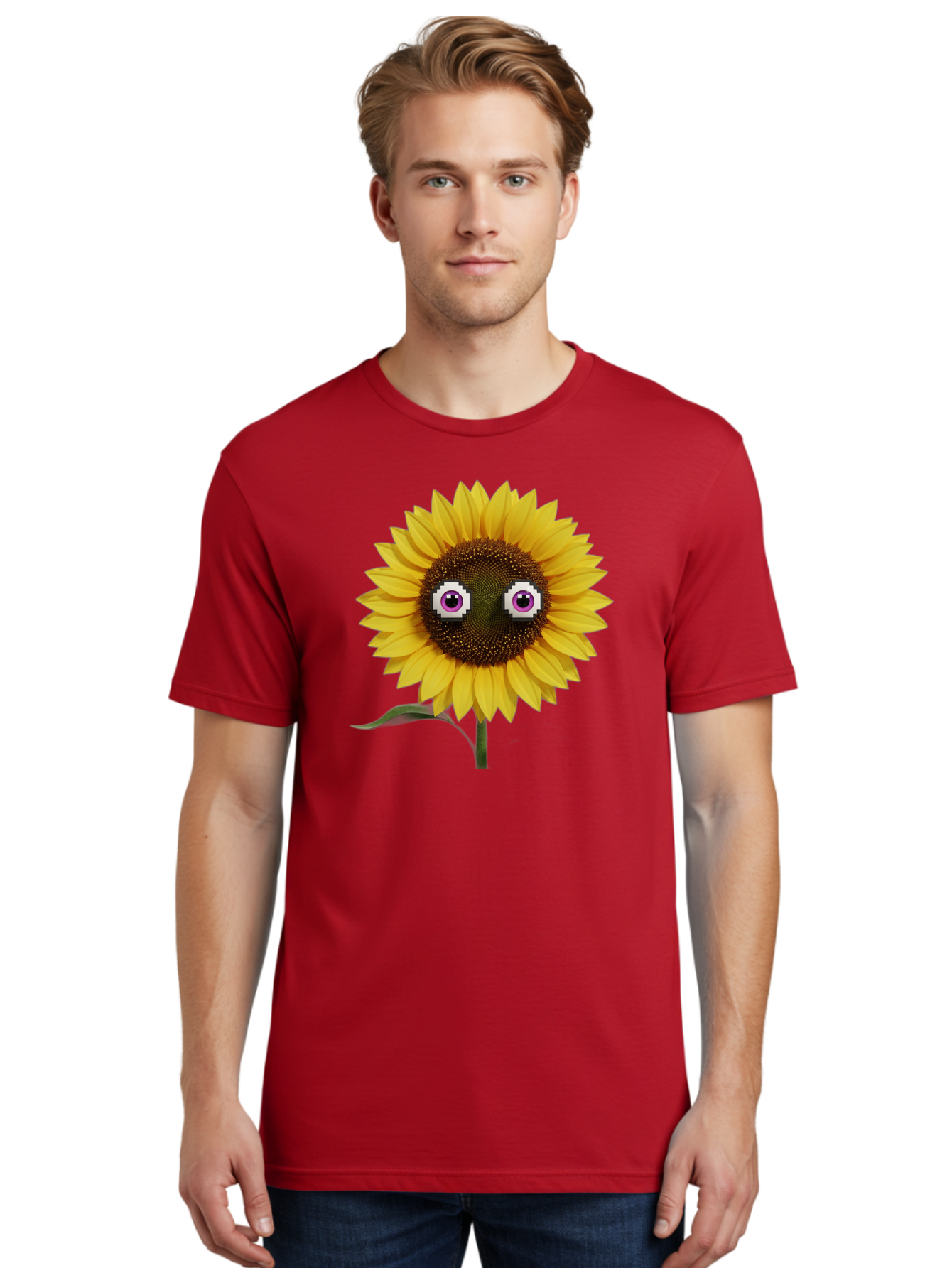 Sunflower-With-Eyes Men'S Graphic Tee, 100% Cotton, Comfortable Casual Summer Wear, Machine Washable, Vintage Camera, Old Camera, Antique Camera, Black Camera, Classic Photography, Photography Equipment, Nostalgic Device, Film Camera, Bag046 20