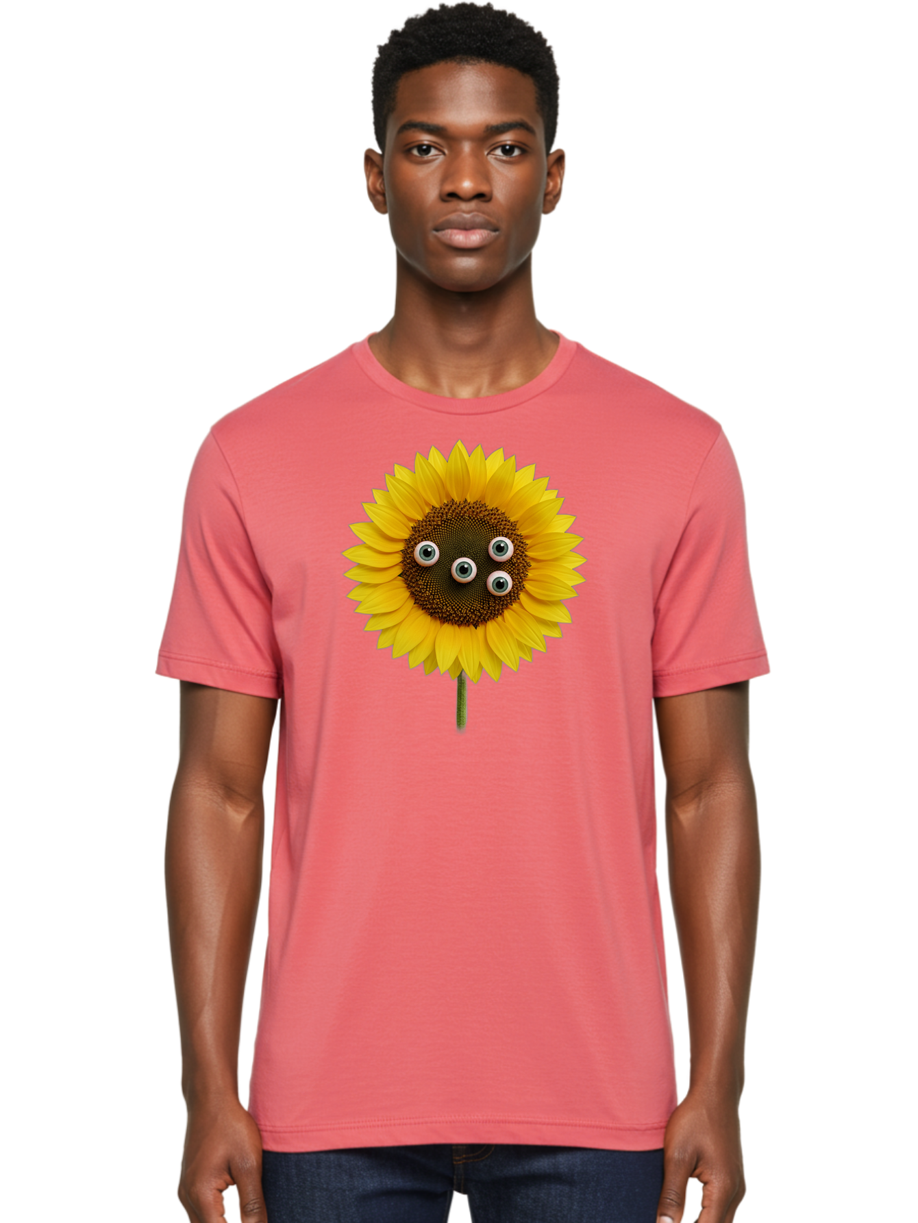 Sunflower-With-Googly-Eyes Men'S Graphic Tee, 100% Cotton, Comfortable Casual Summer Wear, Machine Washable, Vintage Camera, Old Camera, Antique Camera, Black Camera, Classic Photography, Photography Equipment, Nostalgic Device, Film Camera, Bag047 30
