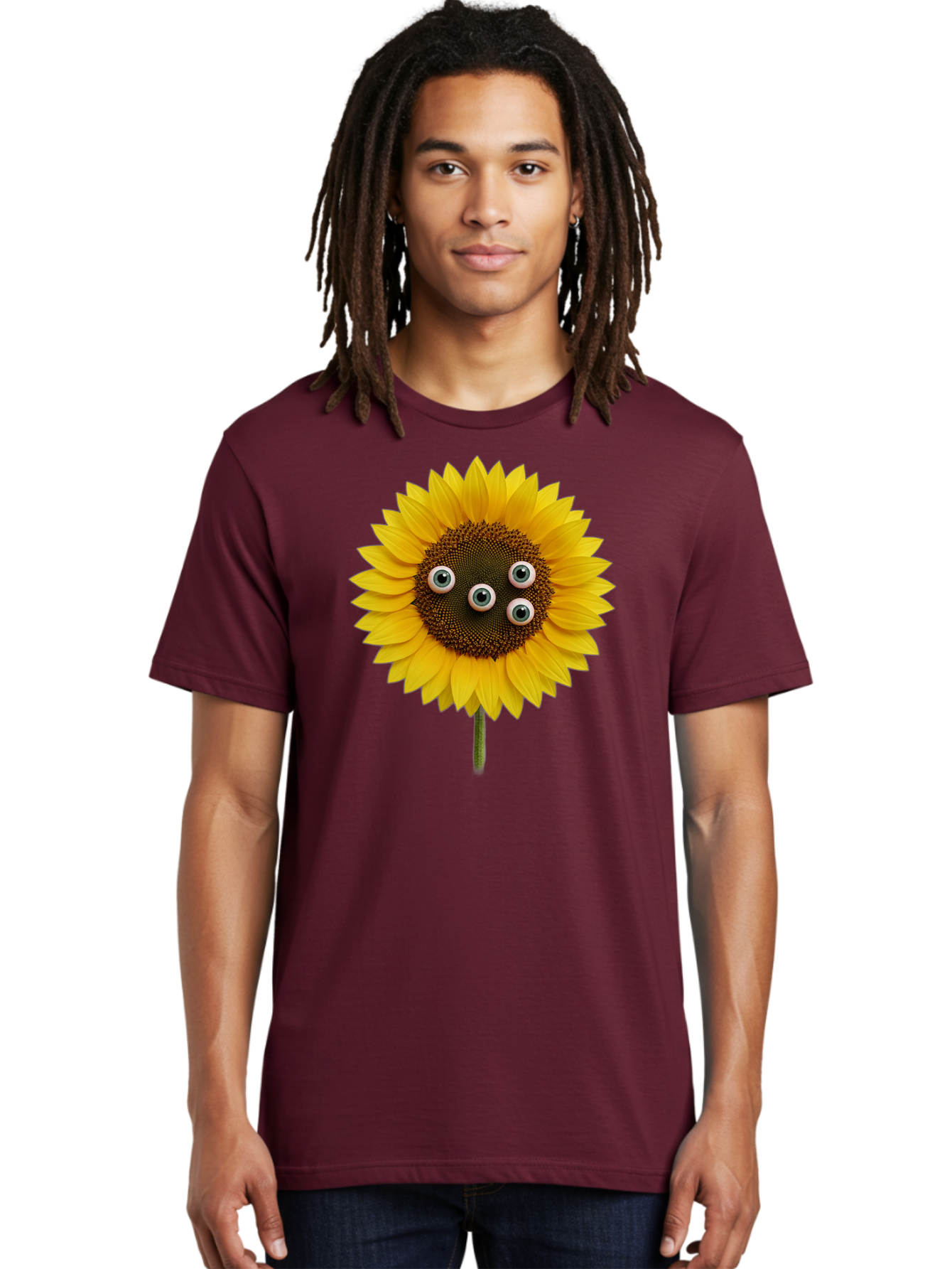 Sunflower-With-Googly-Eyes Men'S Graphic Tee, 100% Cotton, Comfortable Casual Summer Wear, Machine Washable, Vintage Camera, Old Camera, Antique Camera, Black Camera, Classic Photography, Photography Equipment, Nostalgic Device, Film Camera, Bag047 20