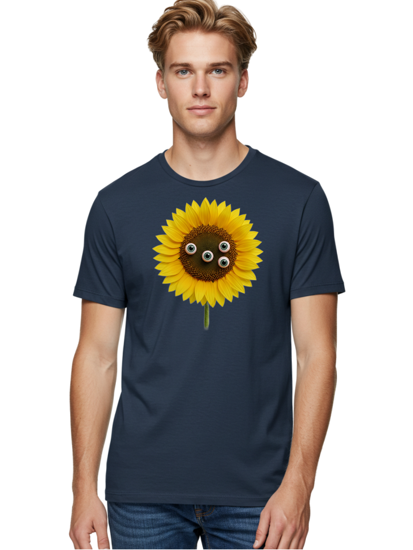 Sunflower-With-Googly-Eyes Men'S Graphic Tee, 100% Cotton, Comfortable Casual Summer Wear, Machine Washable, Vintage Camera, Old Camera, Antique Camera, Black Camera, Classic Photography, Photography Equipment, Nostalgic Device, Film Camera, Bag047 29