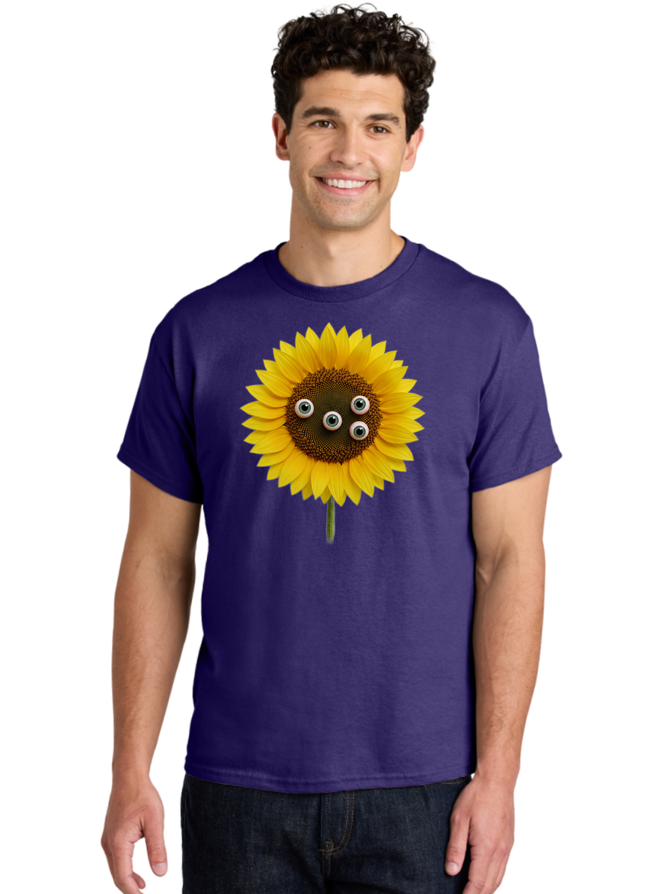 Sunflower-With-Googly-Eyes Men'S Graphic Tee, 100% Cotton, Comfortable Casual Summer Wear, Machine Washable, Vintage Camera, Old Camera, Antique Camera, Black Camera, Classic Photography, Photography Equipment, Nostalgic Device, Film Camera, Bag047 26