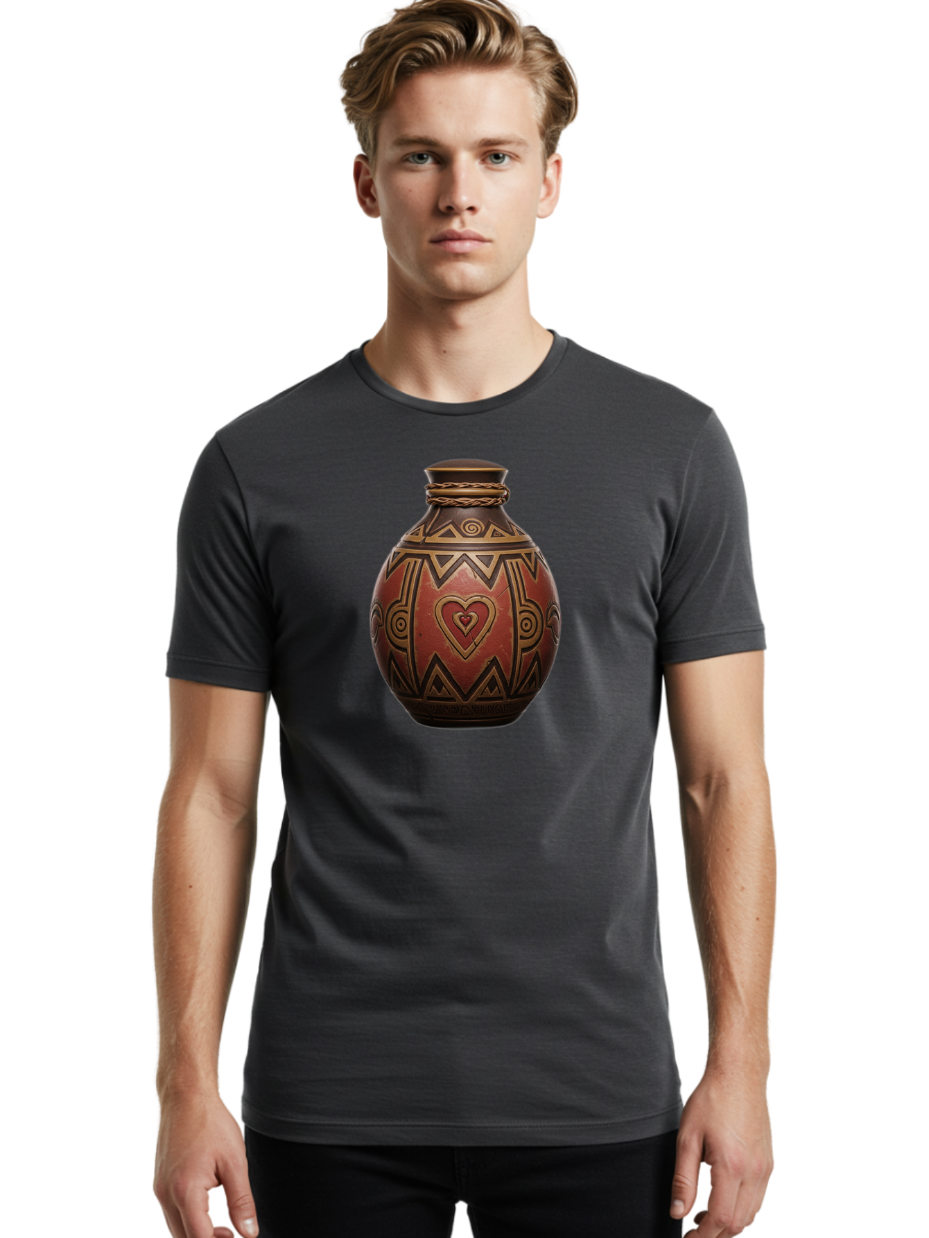 Tribal-Pottery-Vase Men'S Graphic Tee, 100% Cotton, Comfortable Casual Summer Wear, Machine Washable, Vintage Camera, Old Camera, Antique Camera, Black Camera, Classic Photography, Photography Equipment, Nostalgic Device, Film Camera, Bag068 30